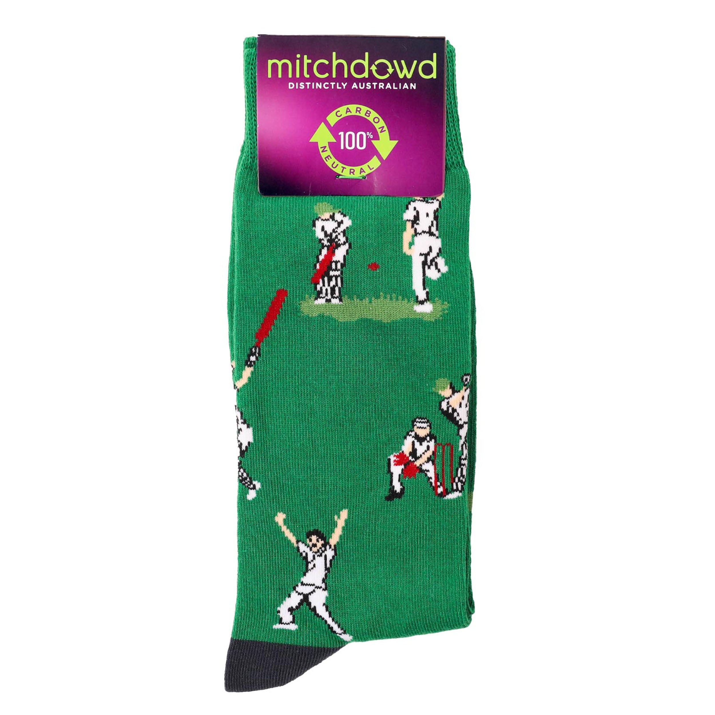 Men's That's Cricket Cotton Crew Socks - Green - Image 2