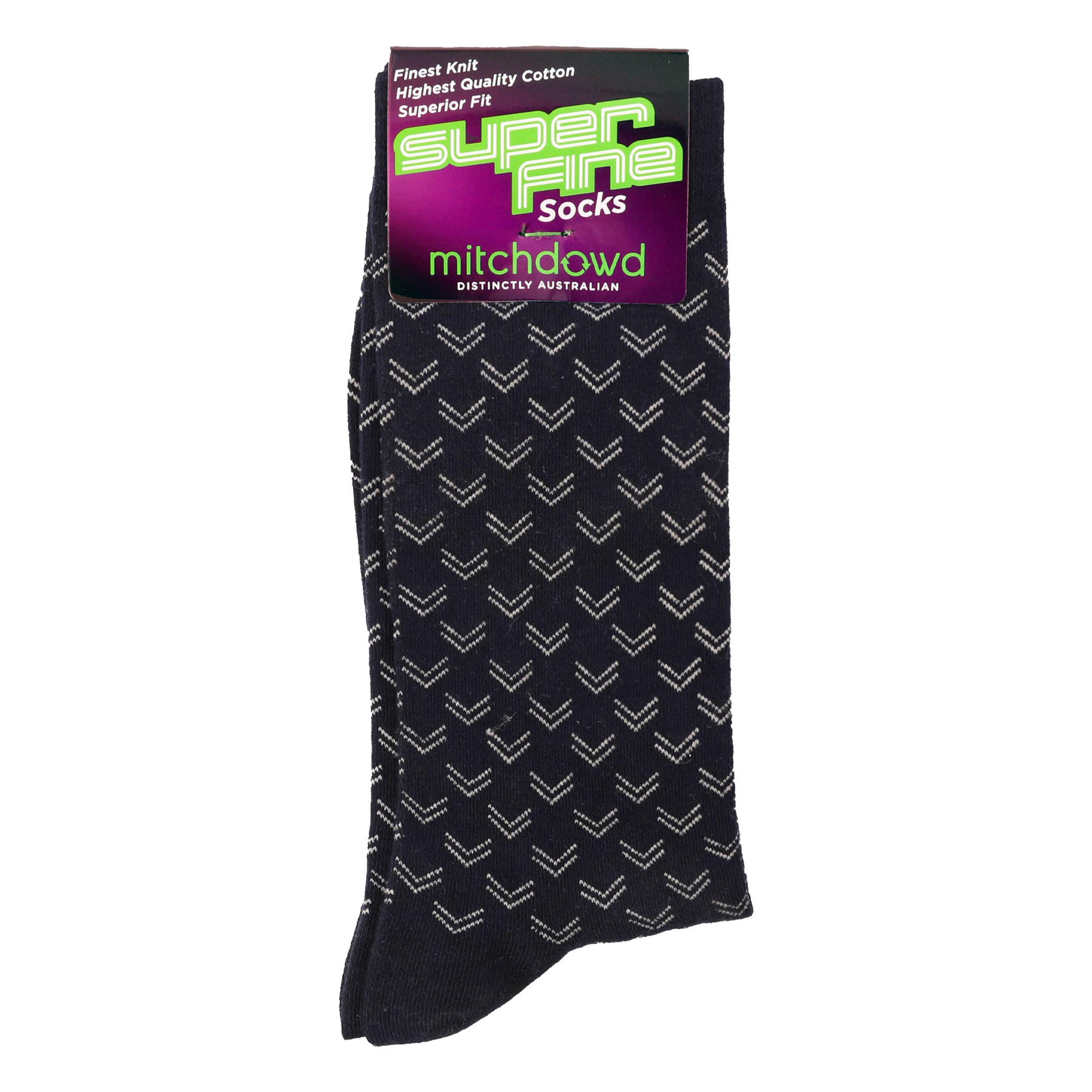 Men's Trail Super Fine Cotton Crew Socks - Navy - Image 2