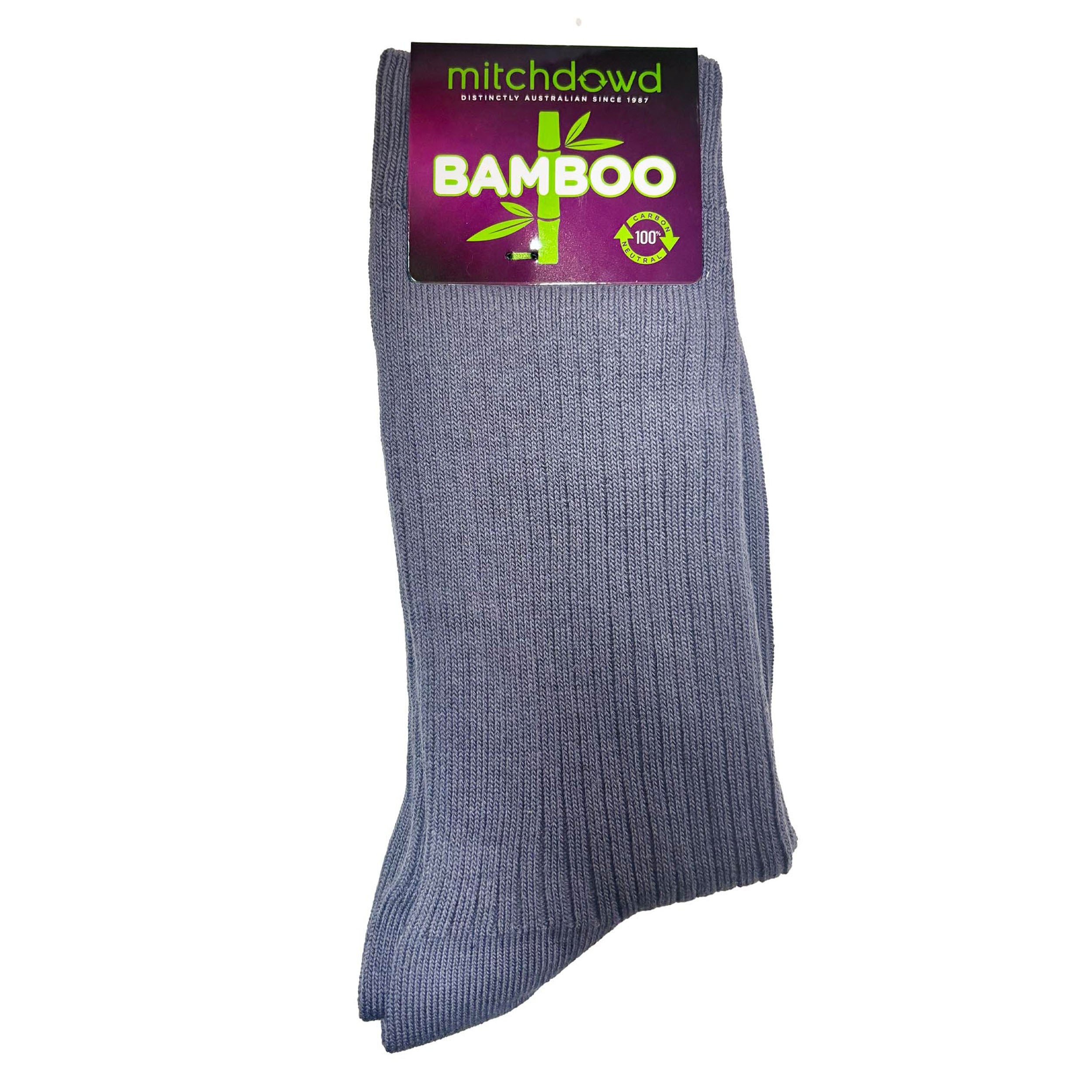 Men's Bamboo Rib Crew Socks - Denim - Image 2