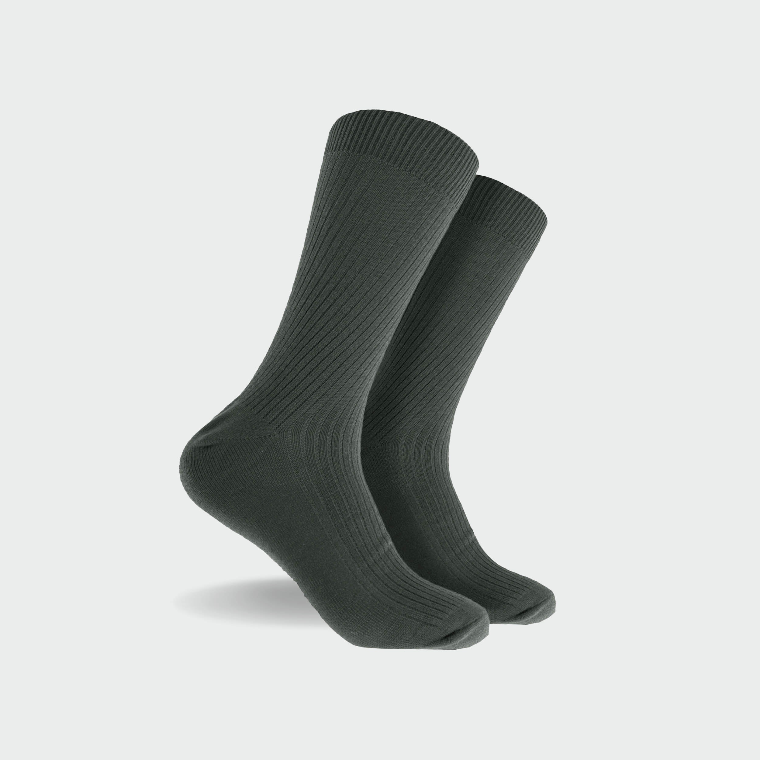 Men's Bamboo Rib Crew Socks - Green - Image 1