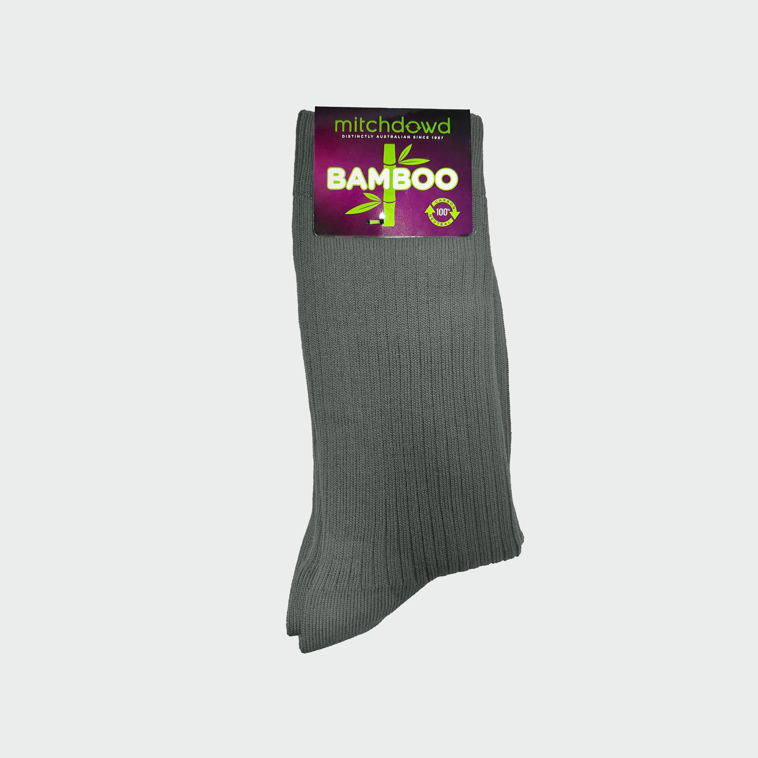 Men's Bamboo Rib Crew Socks - Green - Image 2