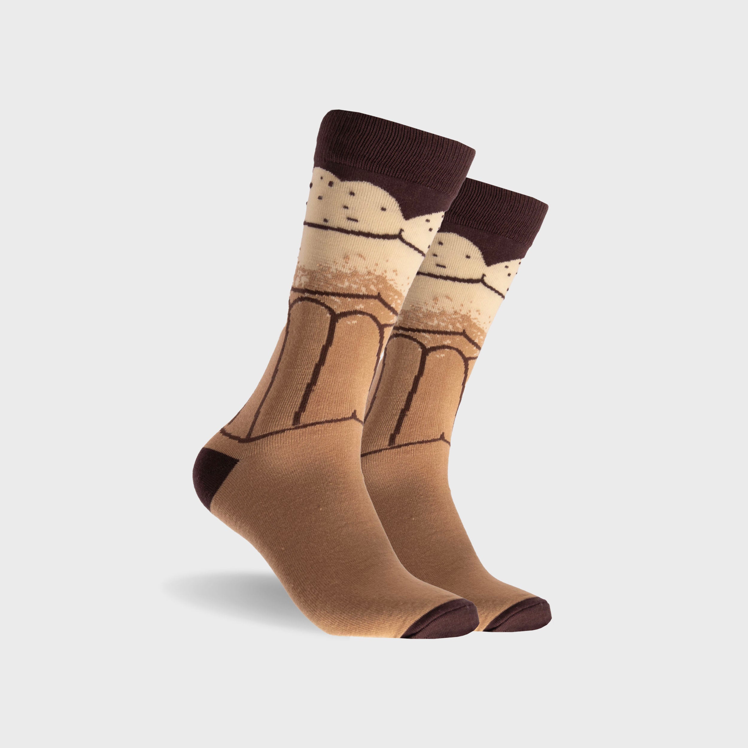 Mens Cappuccino Bamboo Crew Socks - Brown - Image 1