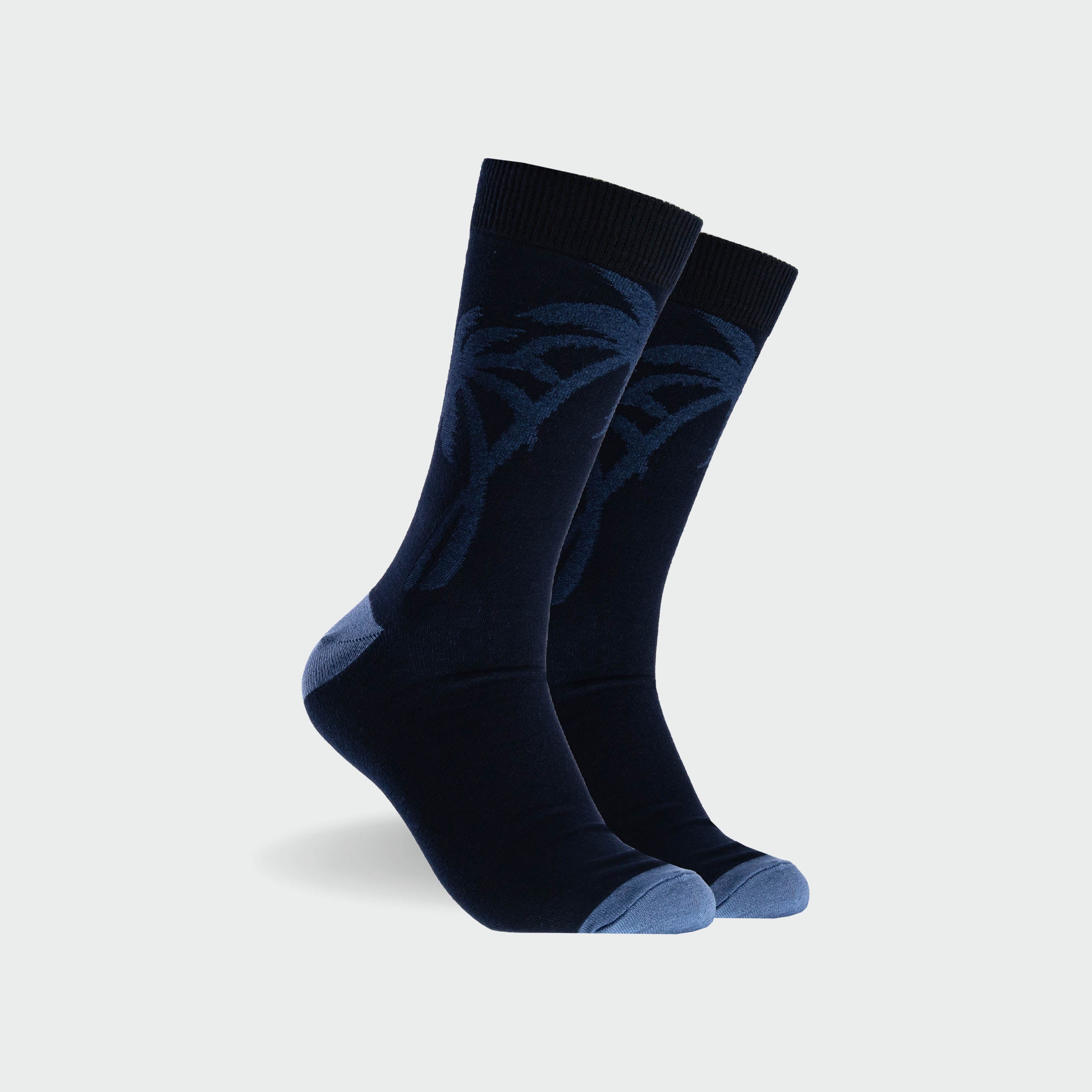 Men's Palm Cotton Crew Socks - Navy - Image 1