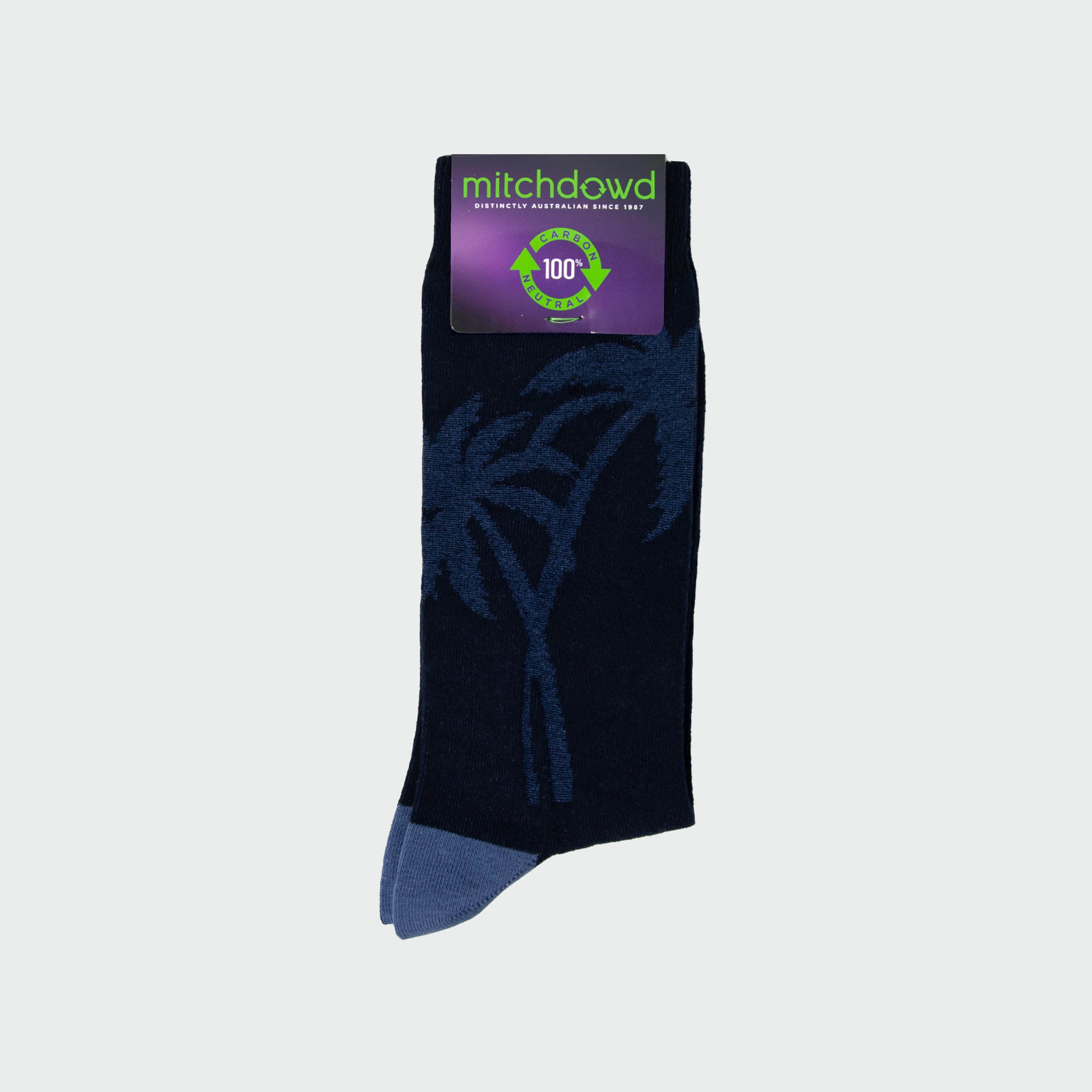 Men's Palm Cotton Crew Socks - Navy - Image 2