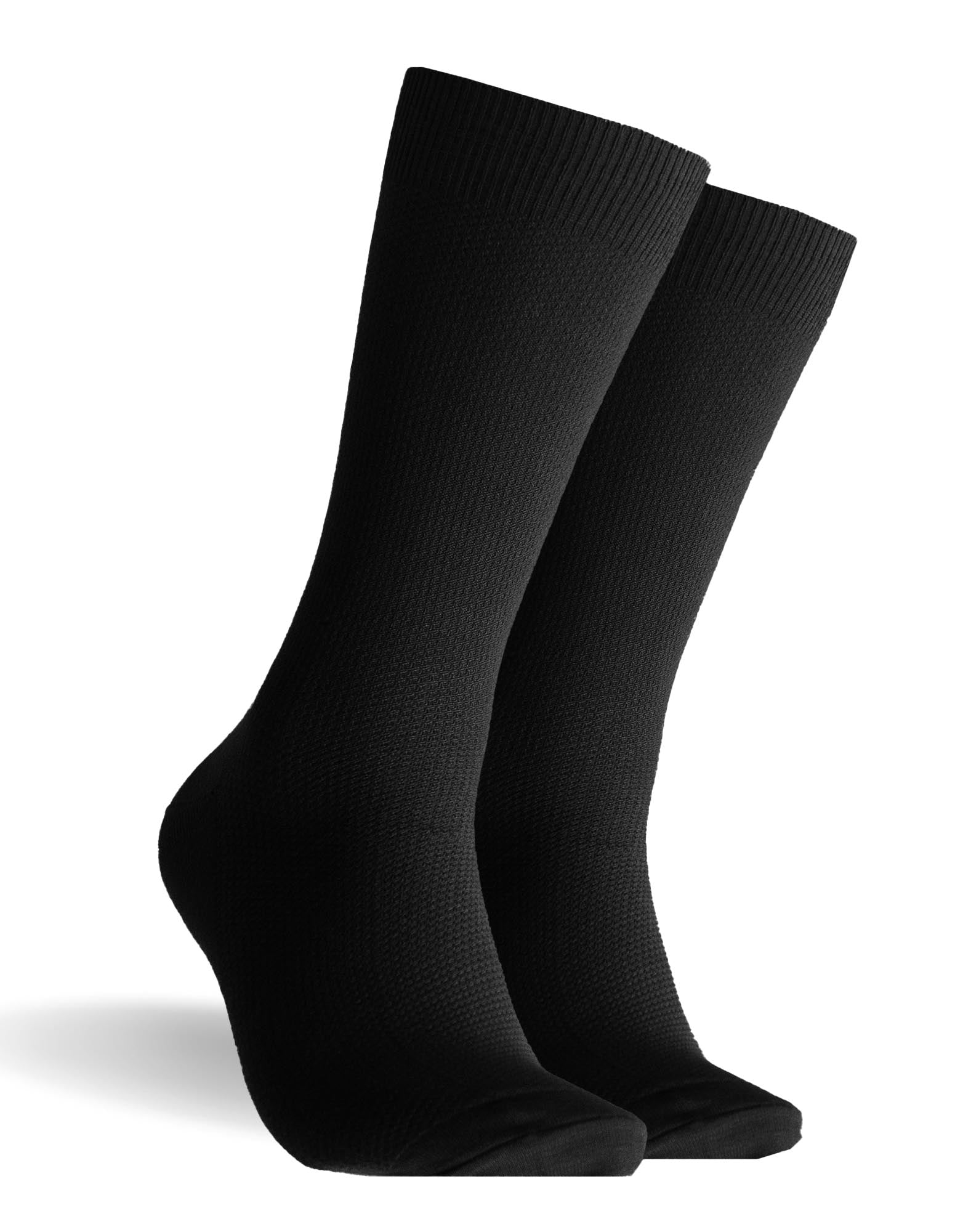 Mitch Dowd Men's Waffle Bamboo Crew Socks - Black