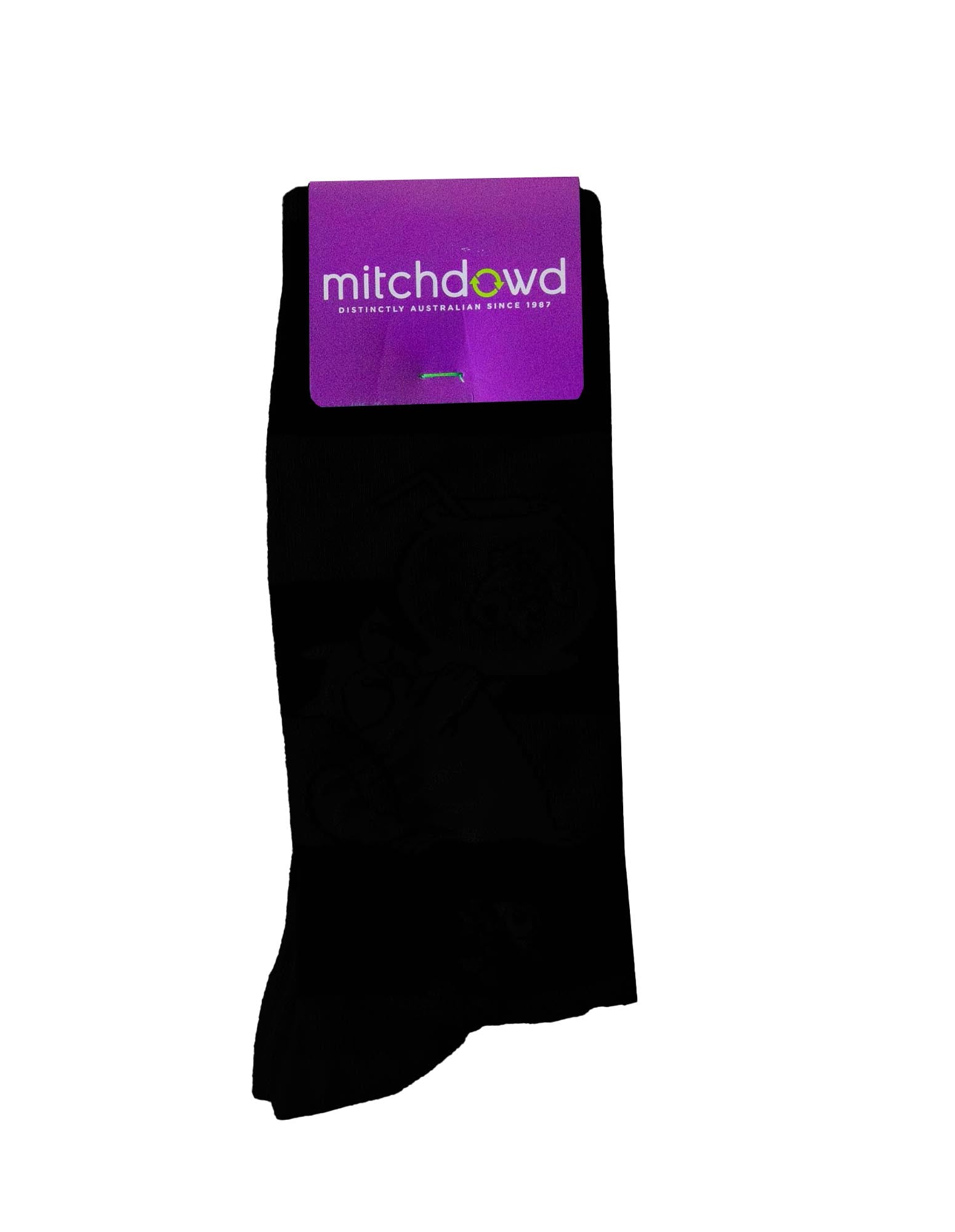 Mitch Dowd Men's Waffle Bamboo Crew Socks - Black