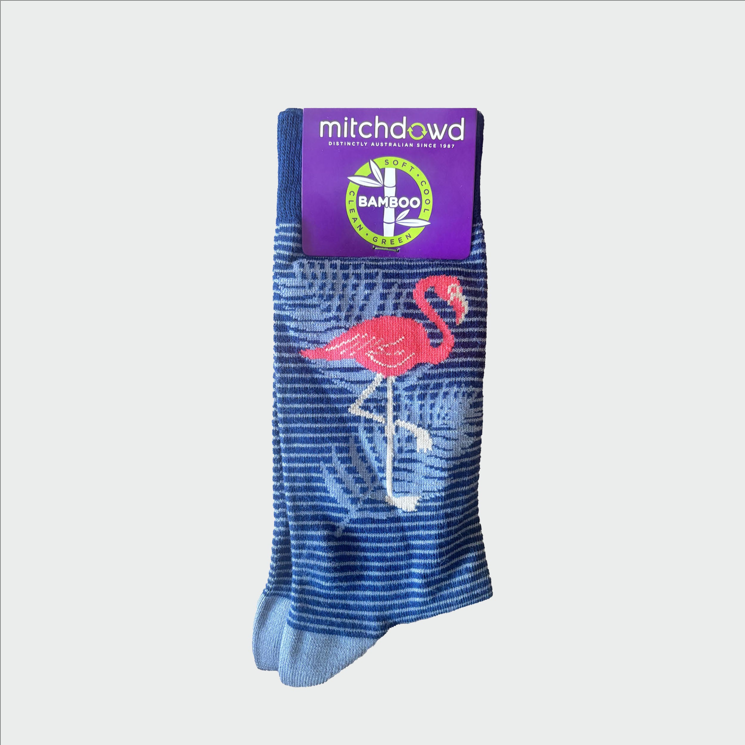 Mitch Dowd Men's Bamboo Flamingo Navy Sock