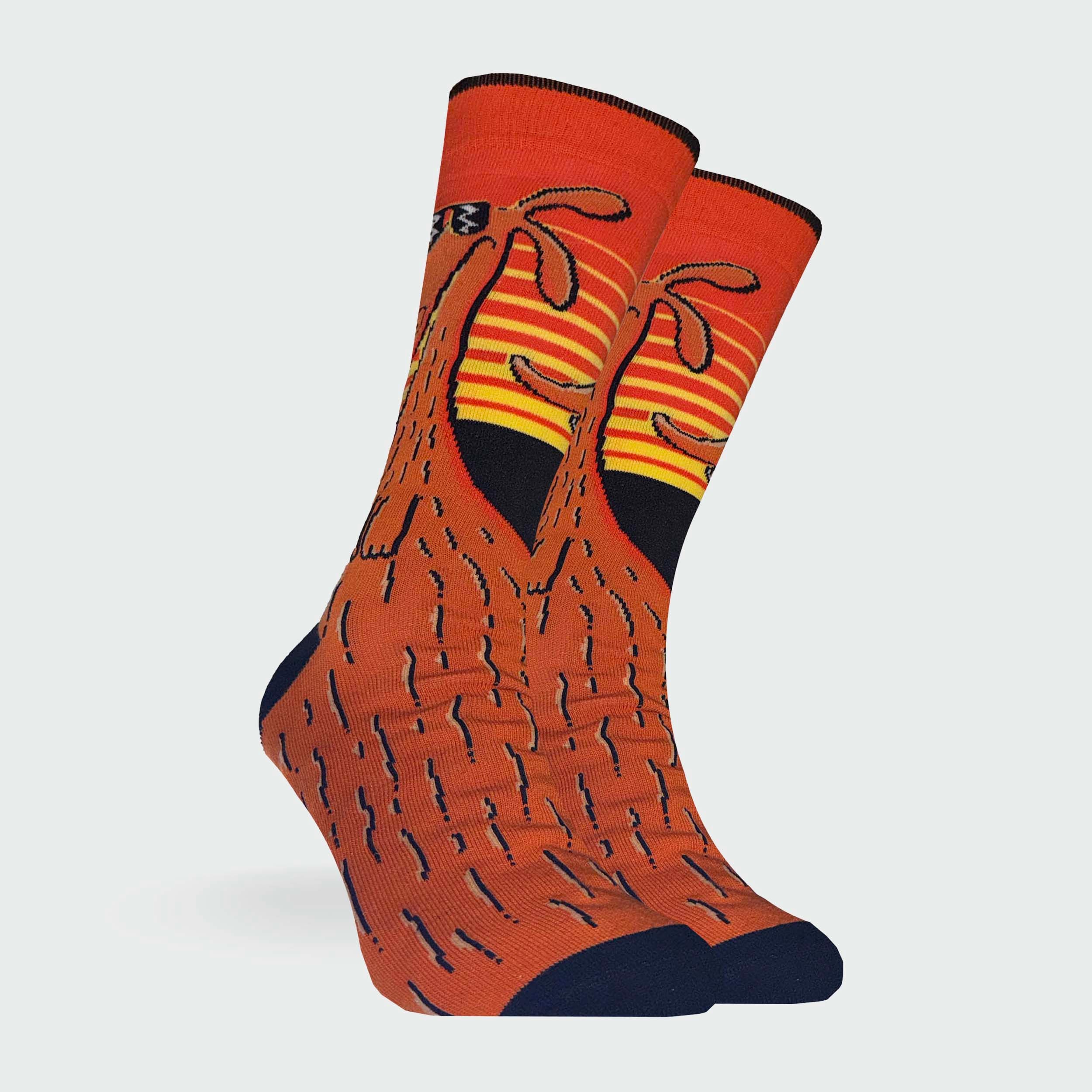 Mitchdowd Men’s Kangaroo Sunset Socks – Novelty Crew Socks