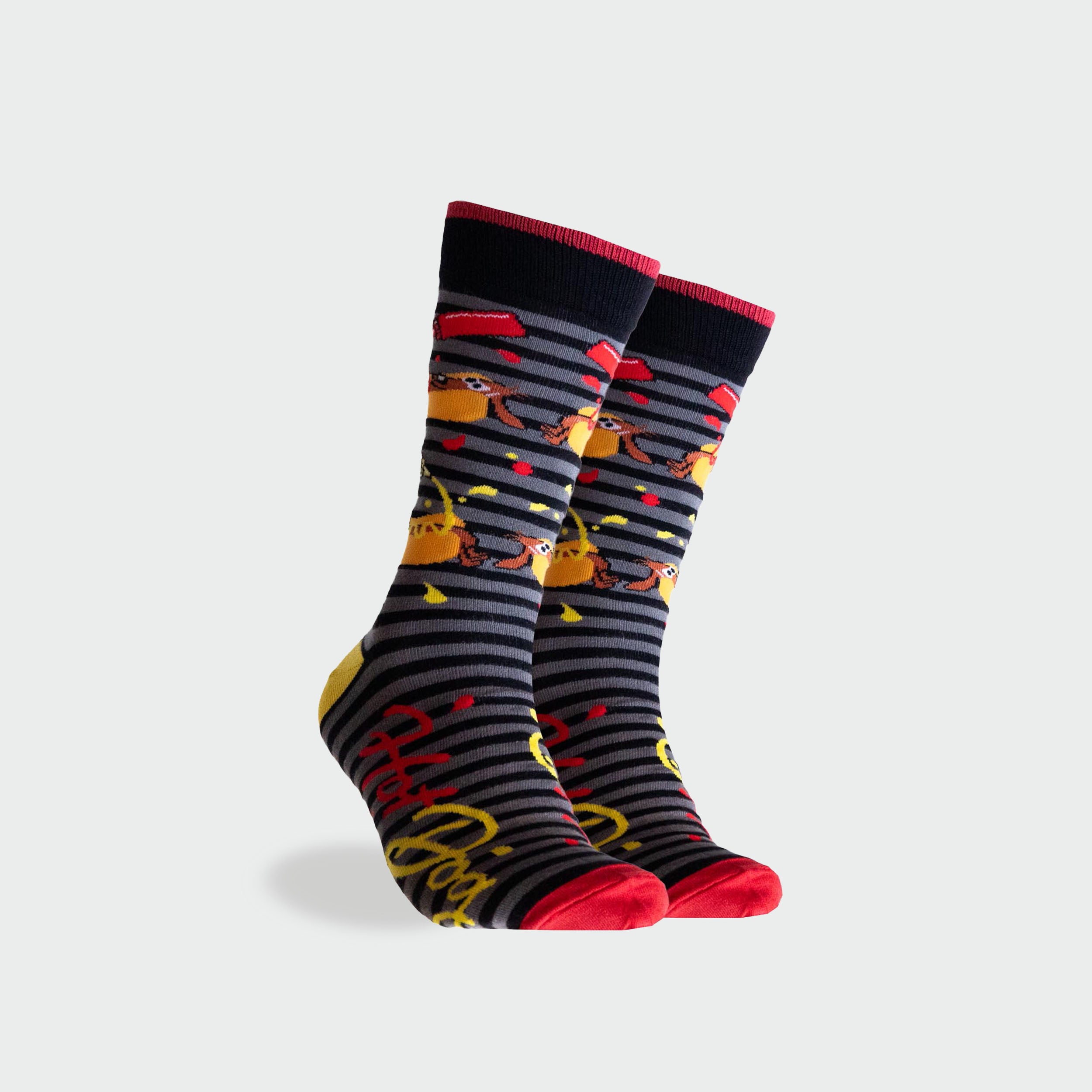 Mitch Dowd Men's Novelty BBQ Socks - Hot Dog & Sauce Bottle Print