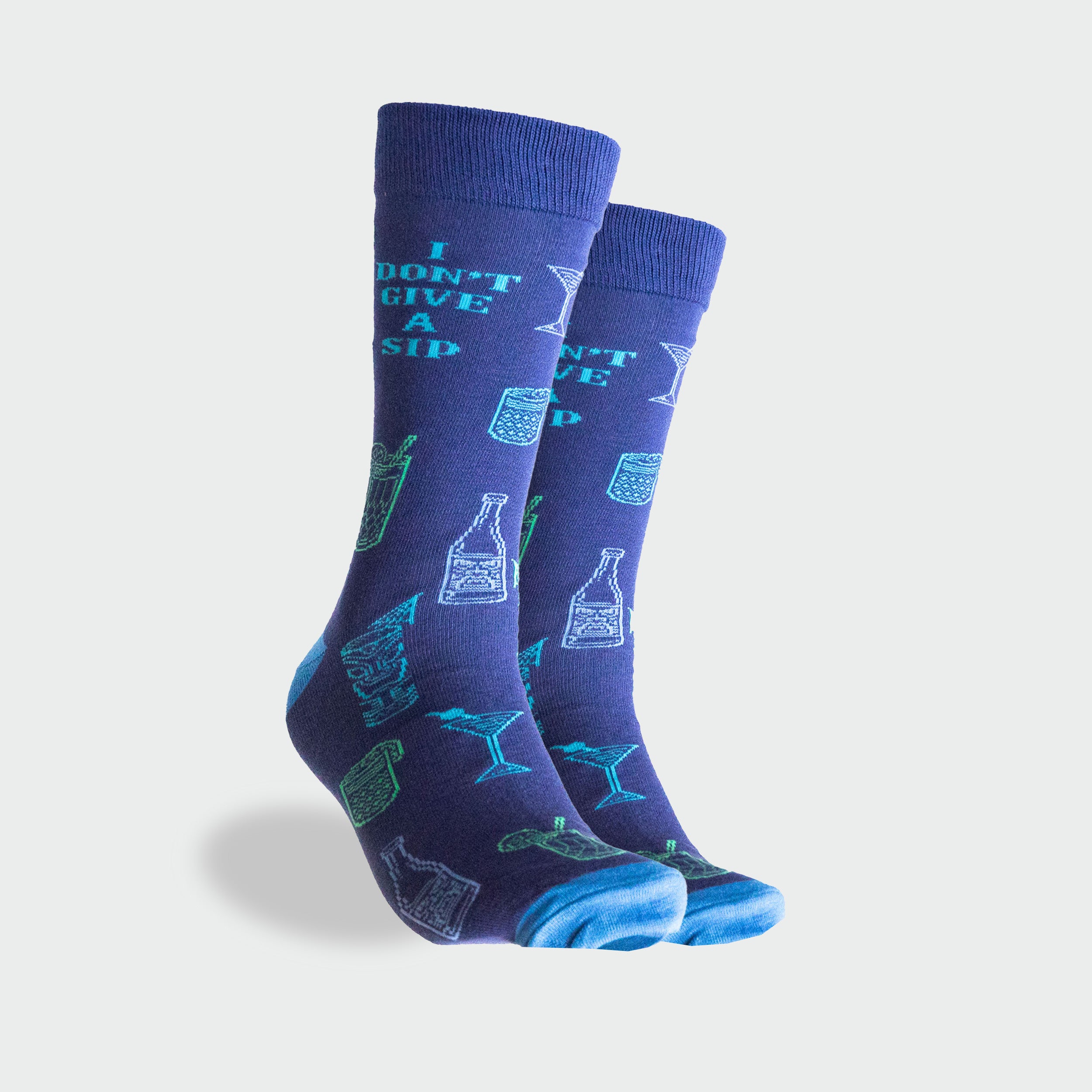 Men's Novelty Socks "I Don’t Give a Sip" Wine & Cocktail Print