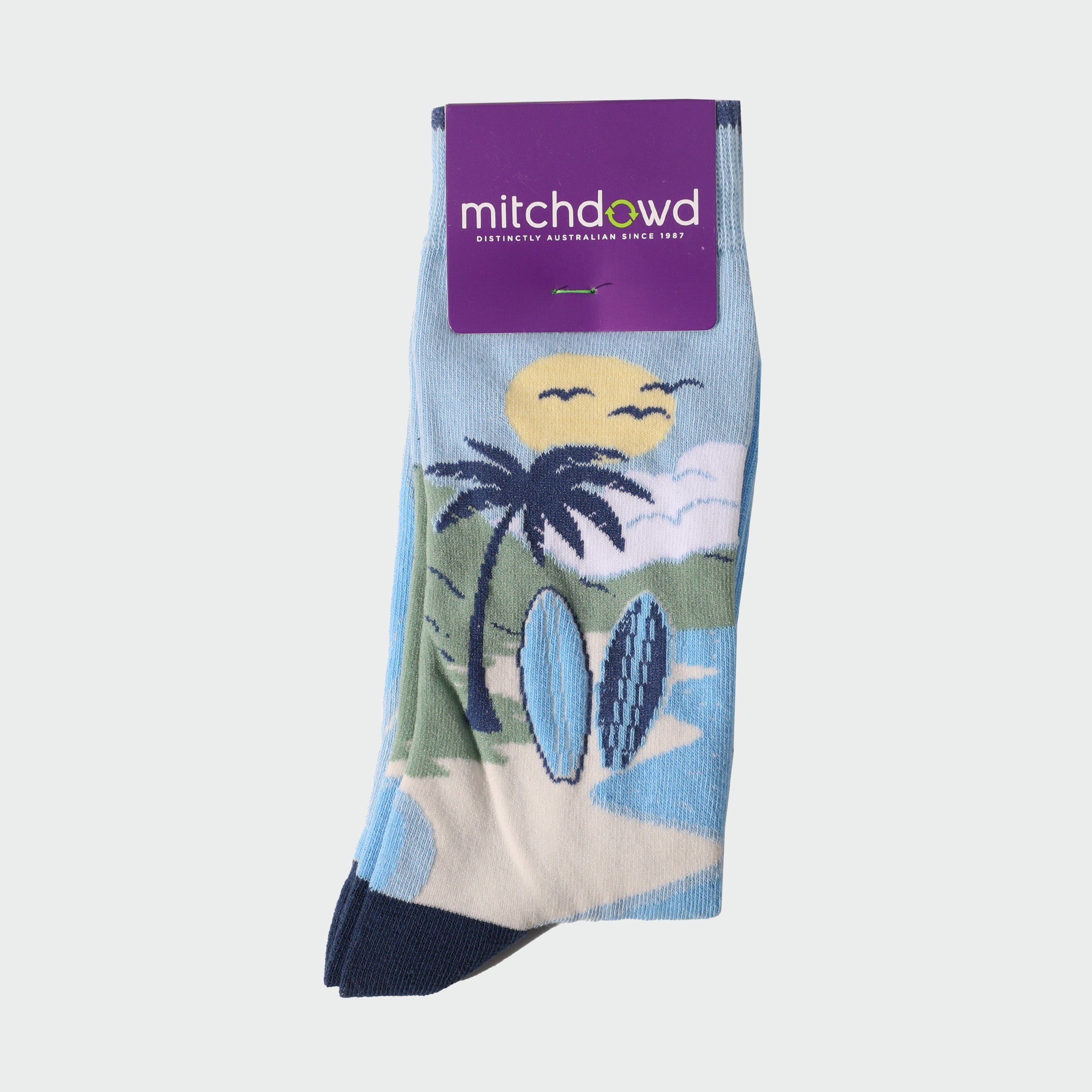 Mitchdowd Men's Surf Sunset Crew Socks