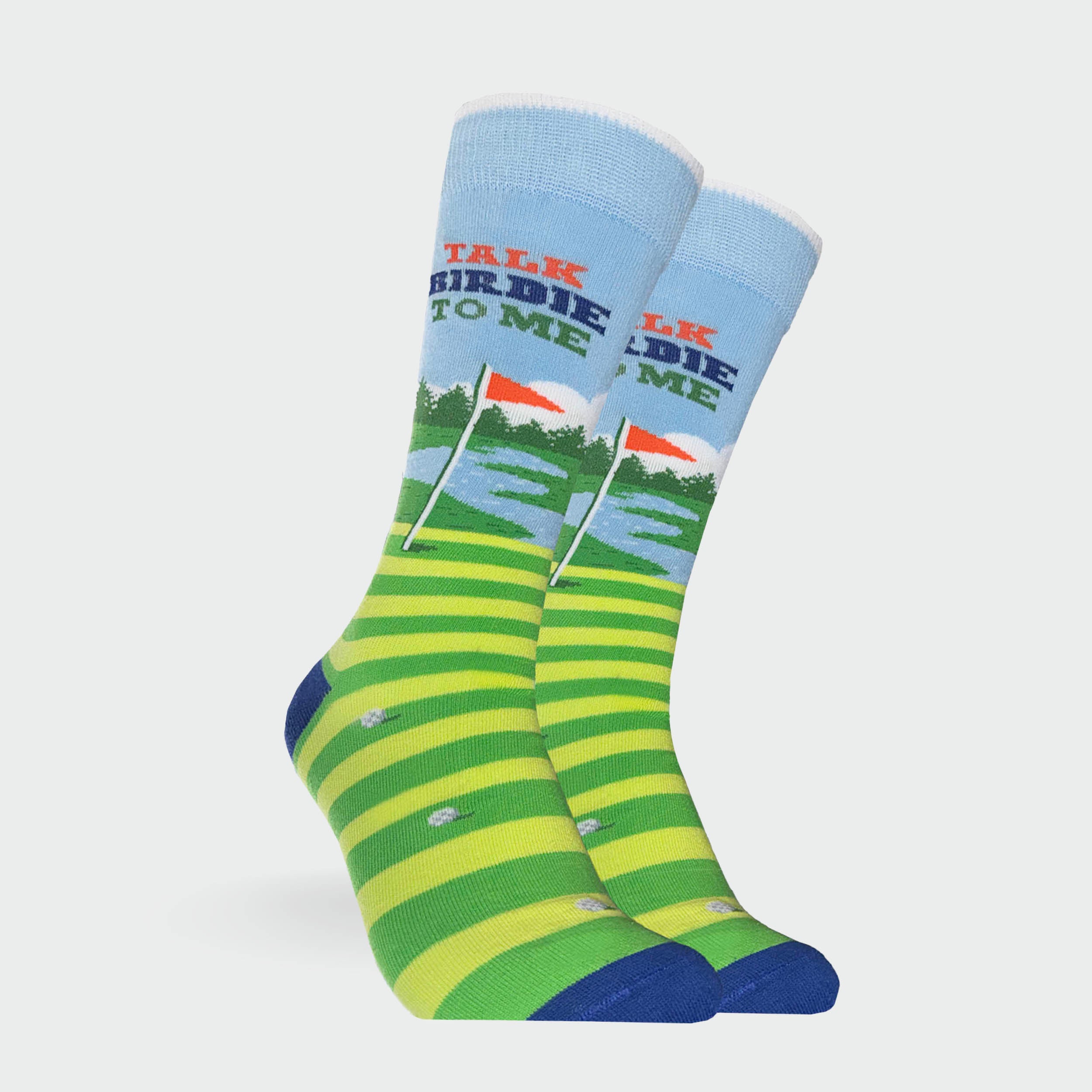 Stock - Men’s Novelty Socks - Talk Birdie To Me Golf Print