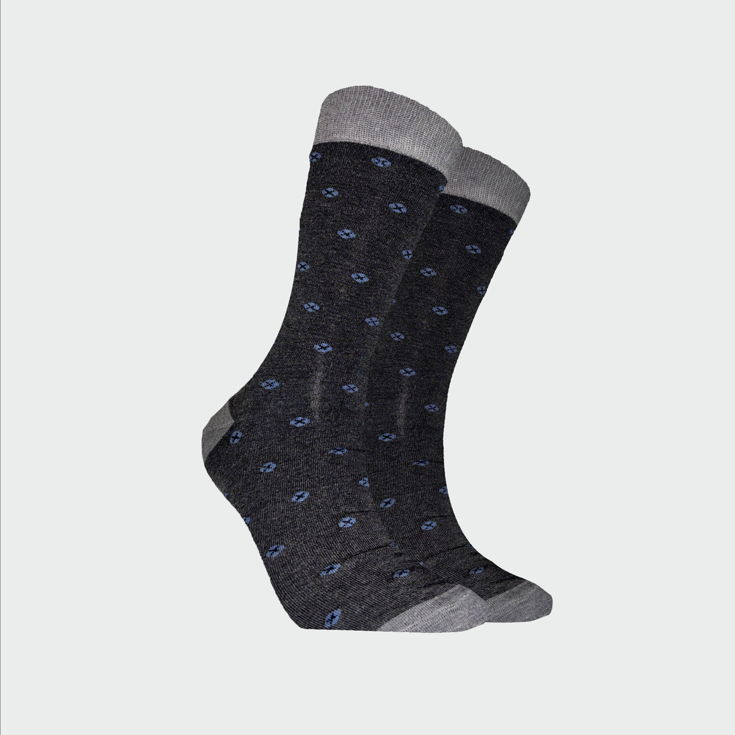 Mitch Dowd Men’s Luxe Modal Diamond Grey Crew Socks