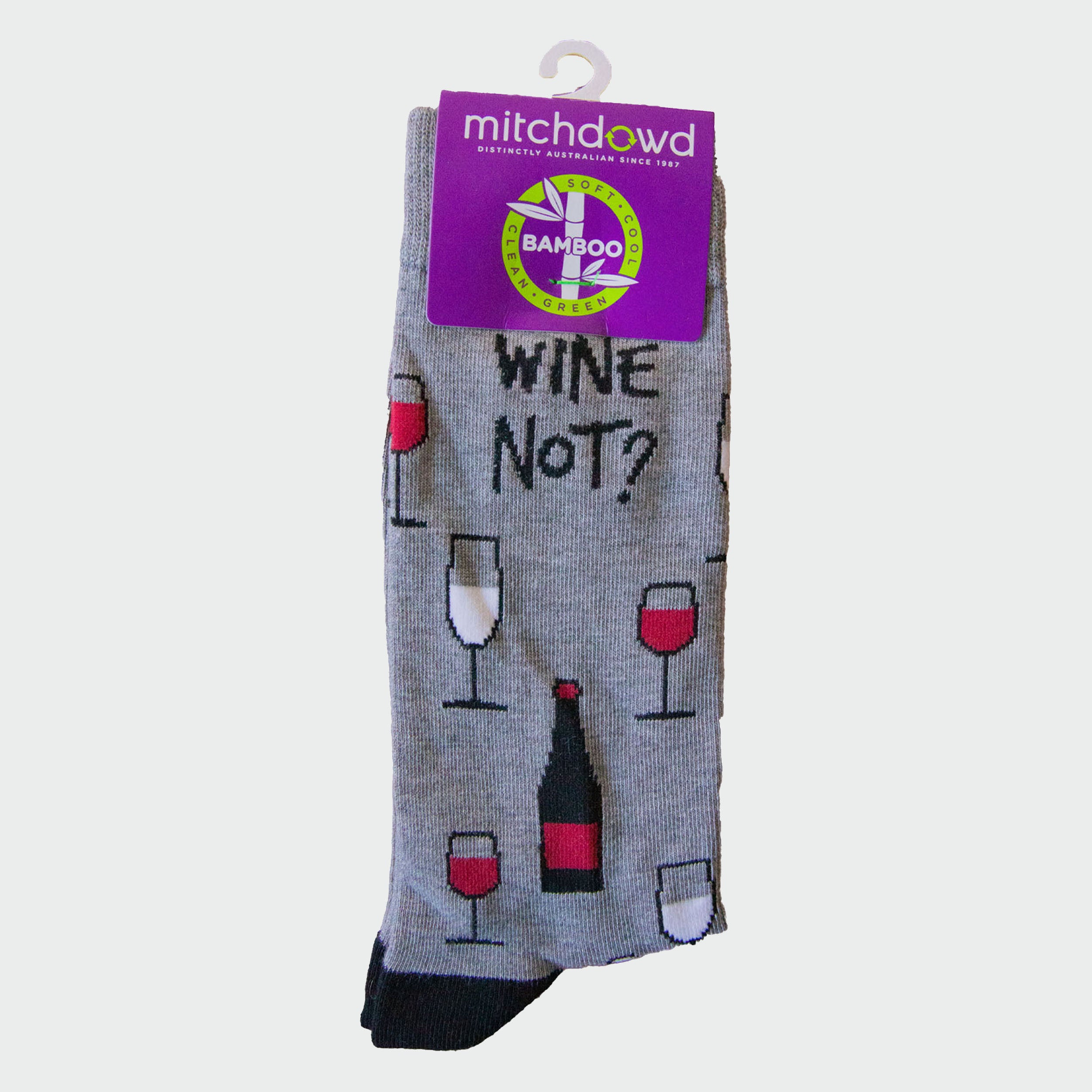 Mitchdowd Men's Bamboo Socks – "Wine Not?" Print