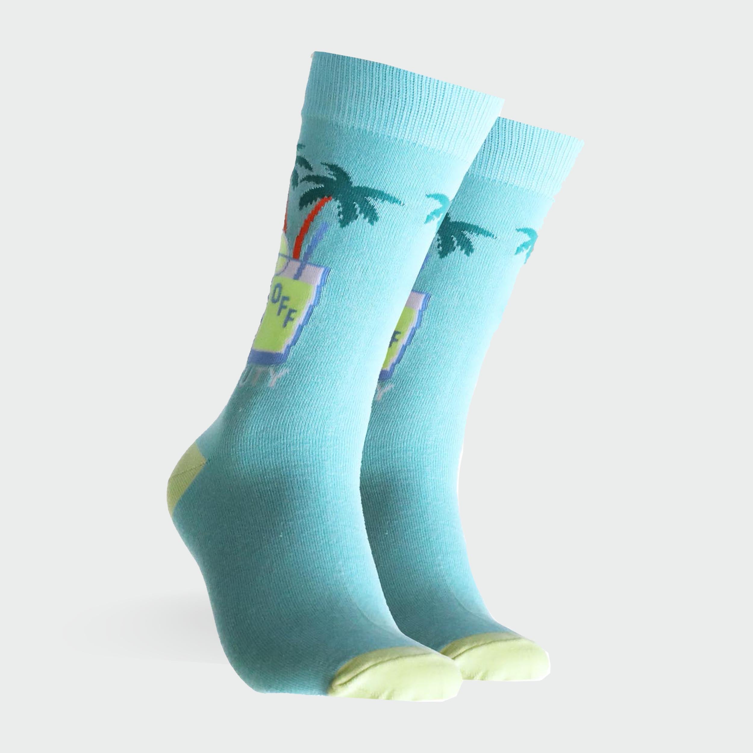 Mitchdowd Men's Socks "Out of Office" Tropical Drink Print