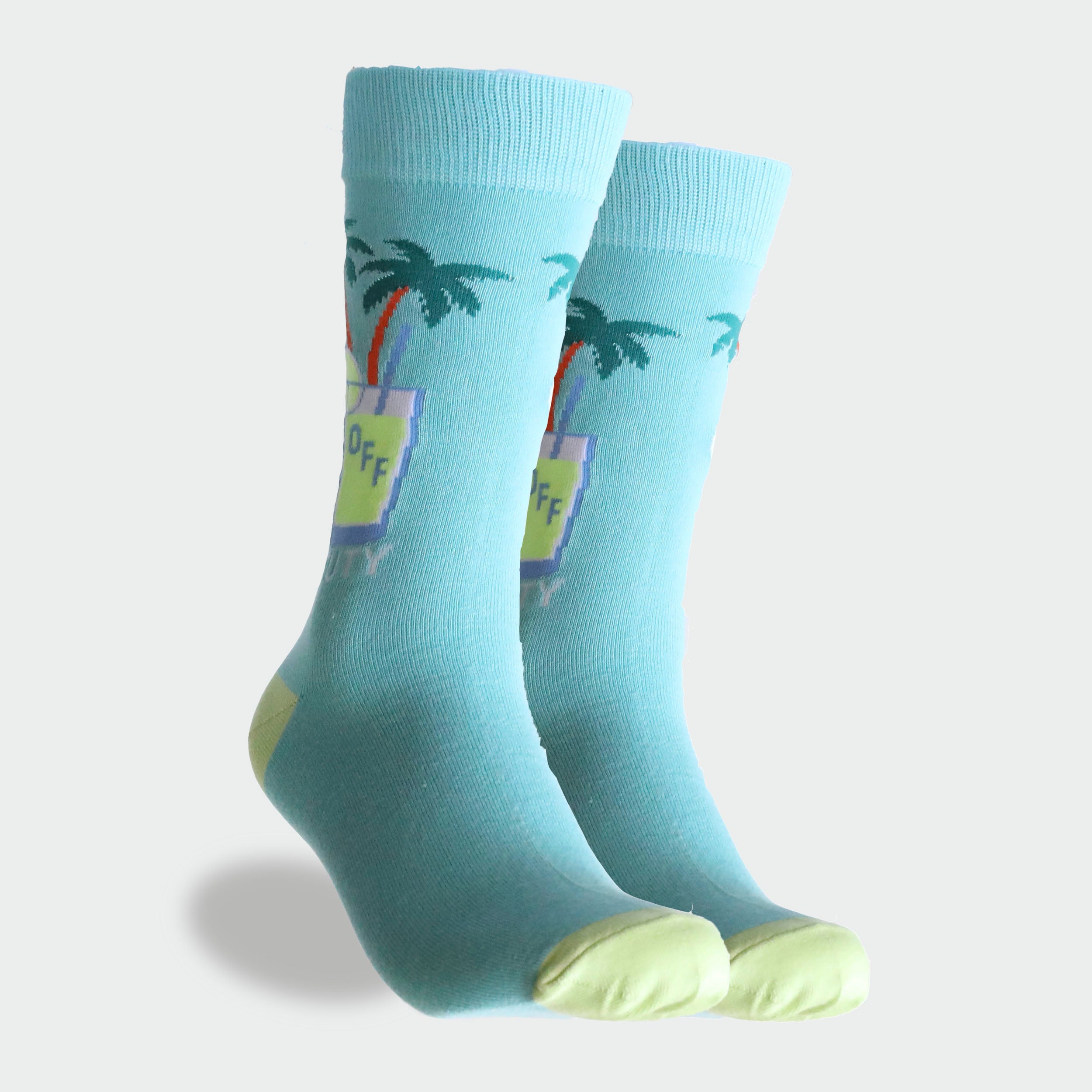 Mitchdowd Men's Socks "Out of Office" Tropical Drink Print