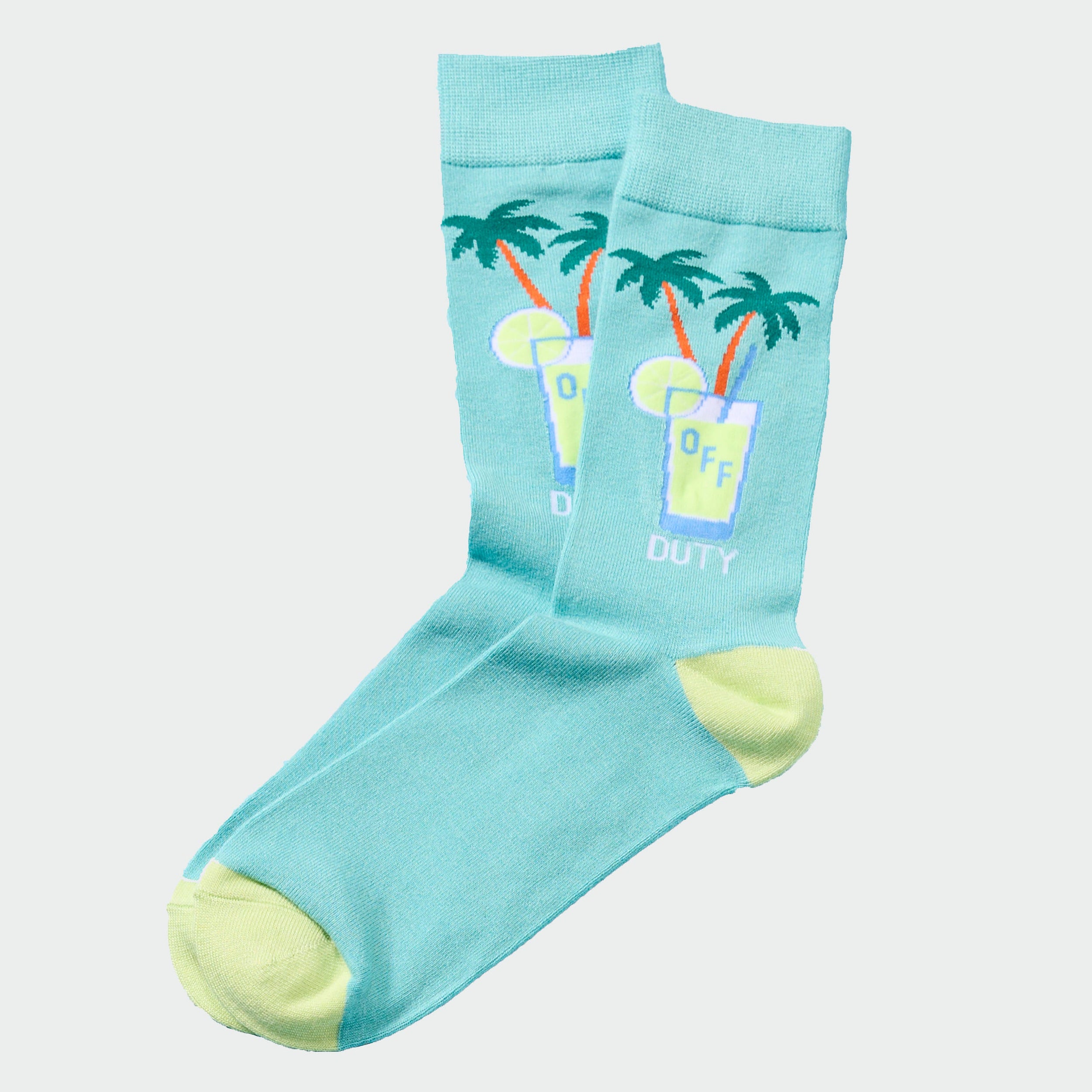 Mitchdowd Men's Socks "Out of Office" Tropical Drink Print
