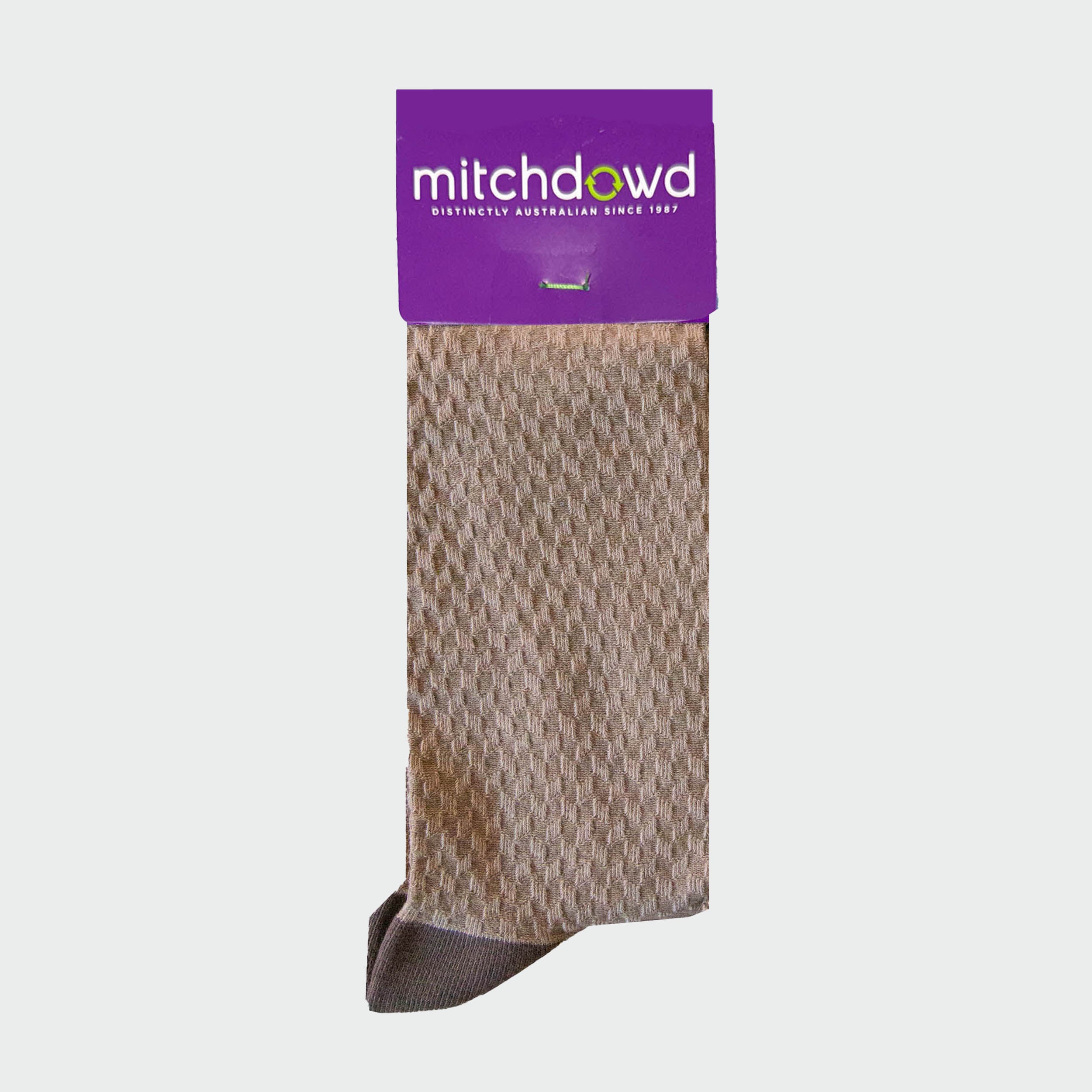 Mitchdowd Men’s Brown Pattern Dress Socks – Classic Crew Style