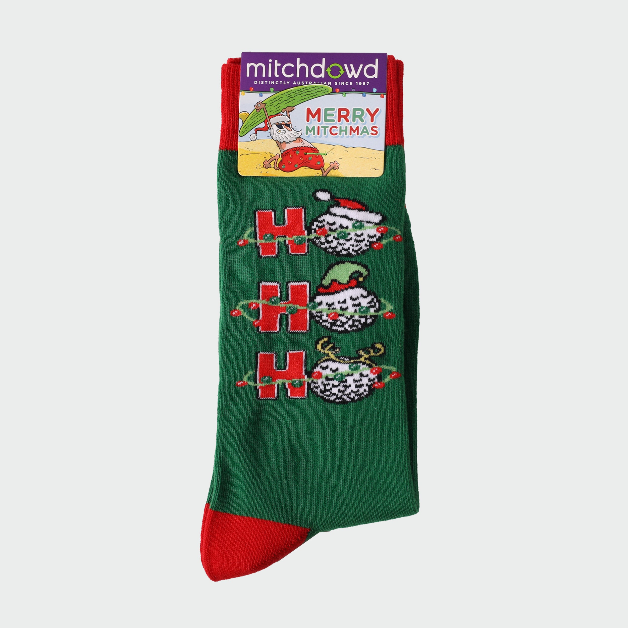 Mitchdowd Christmas Golf Mens Crew Socks