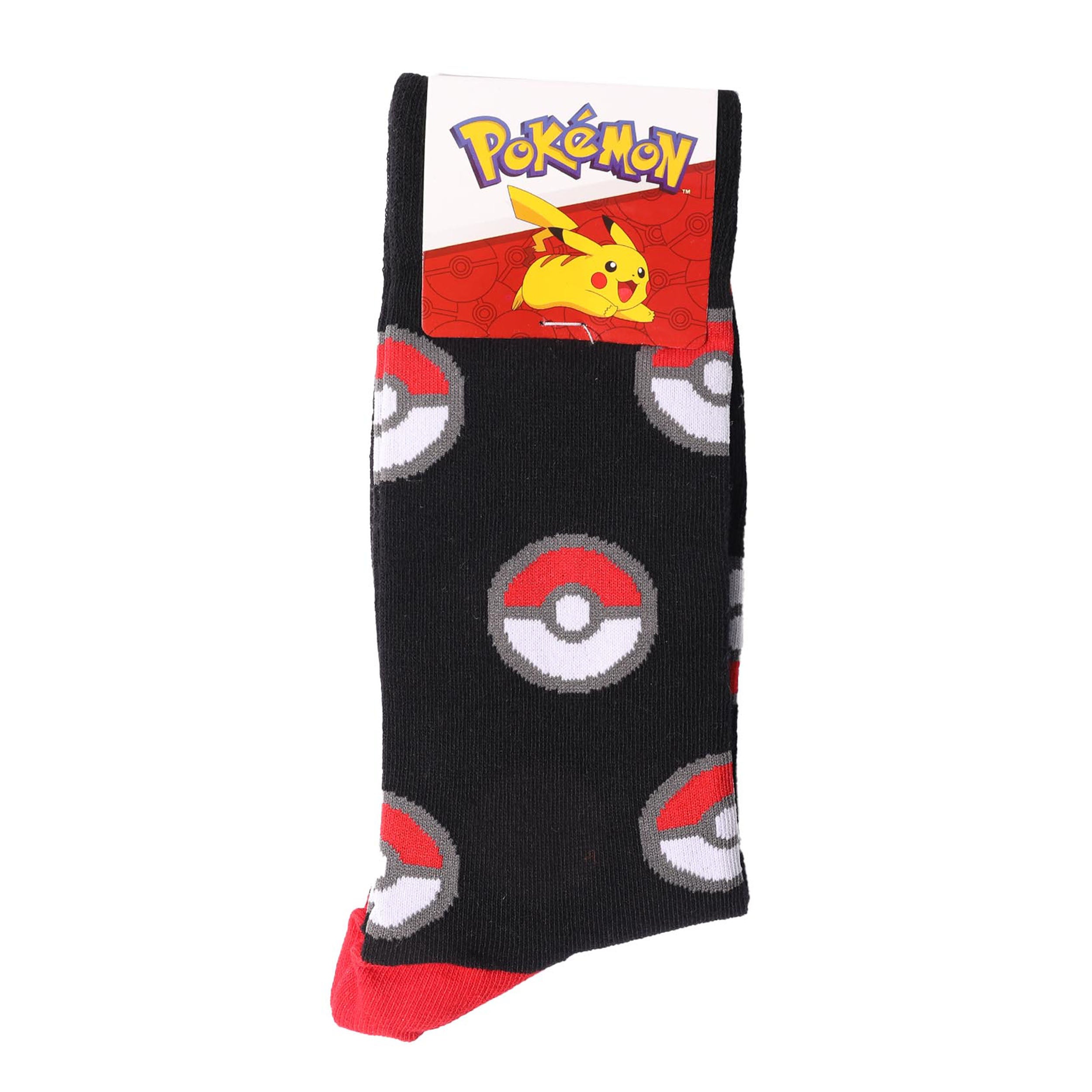 Men's Poké Ball Cotton Crew Sock - Black - Image 2