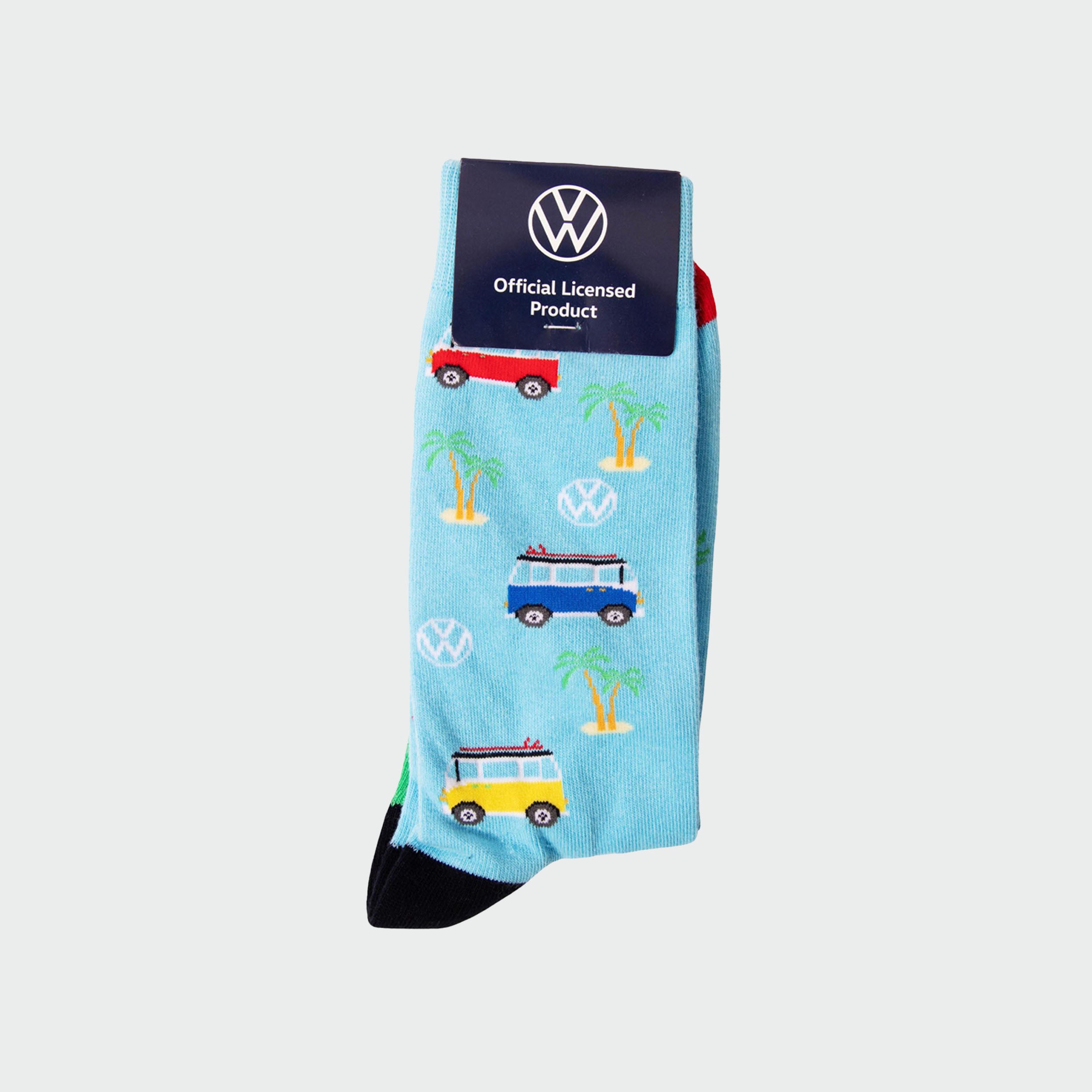 Men's Volkswagen Beetle Cotton Crew Sock - Blue - Image 2