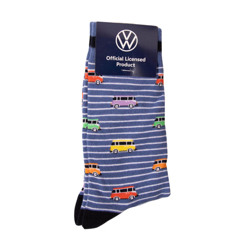 Men's Volkswagen Combi Cotton Crew Sock - Denim