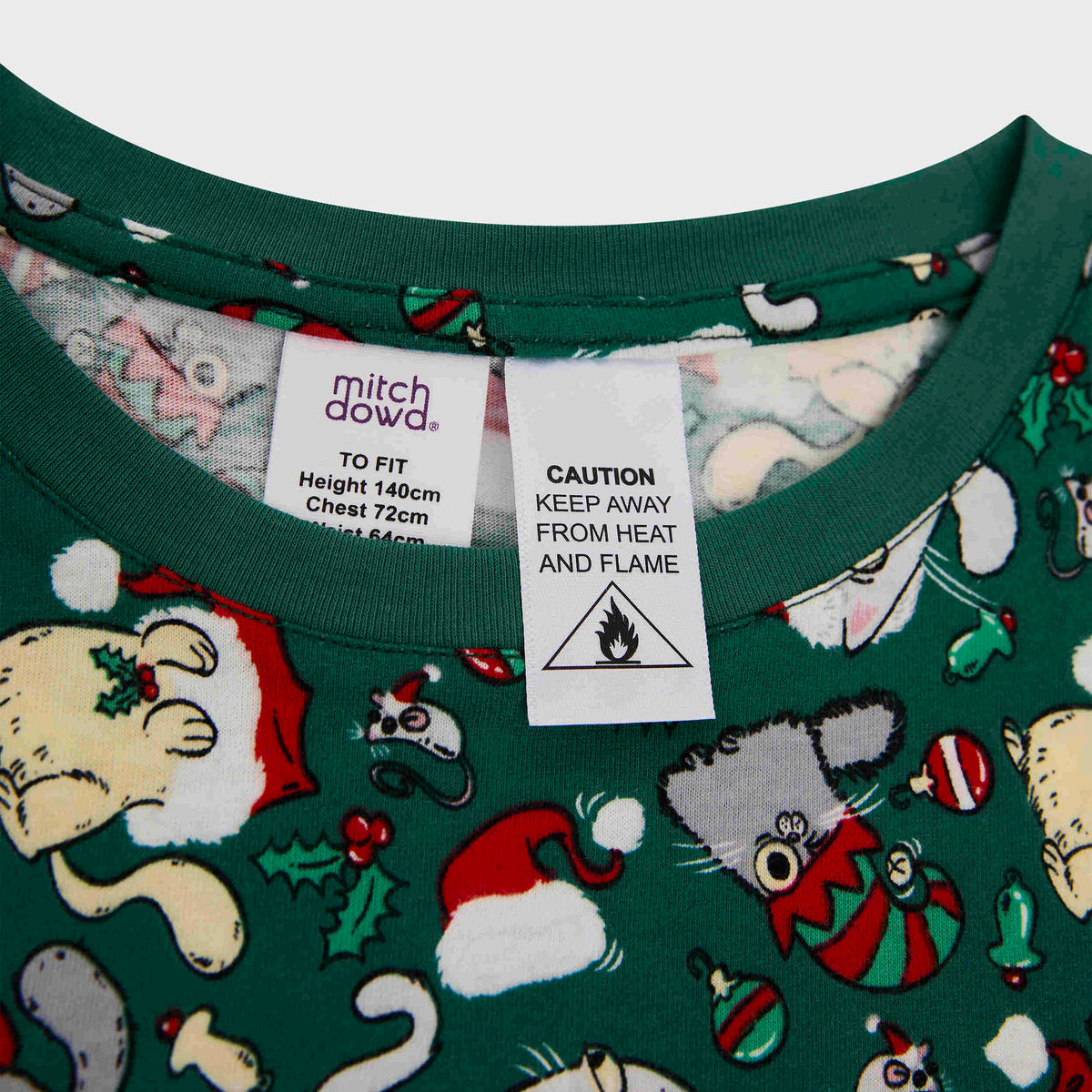 Mitchdowd Kids Christmas Kitties Pyjama Set
