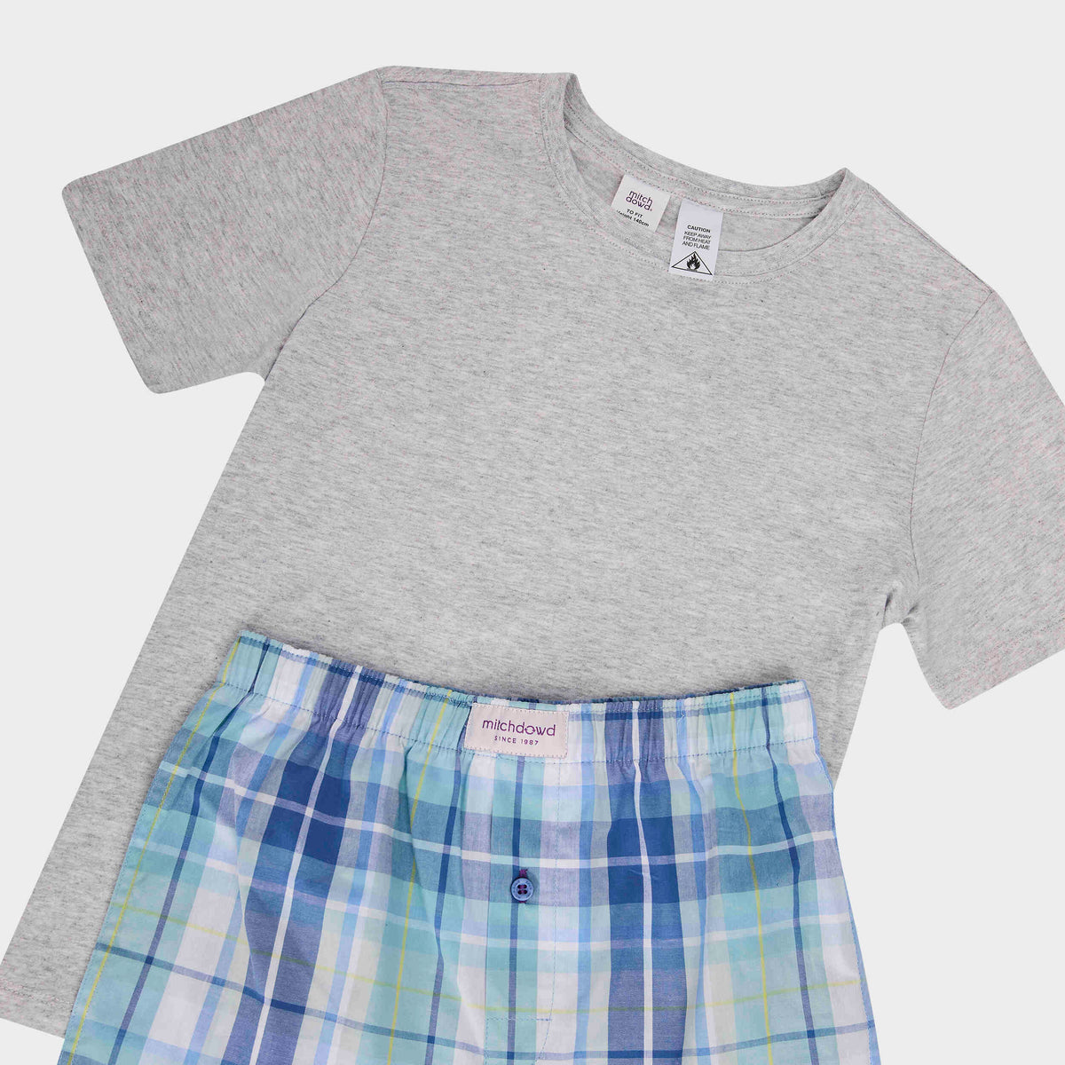 Mitchdowd Boy's Summer Blues Cotton Pyjama Set