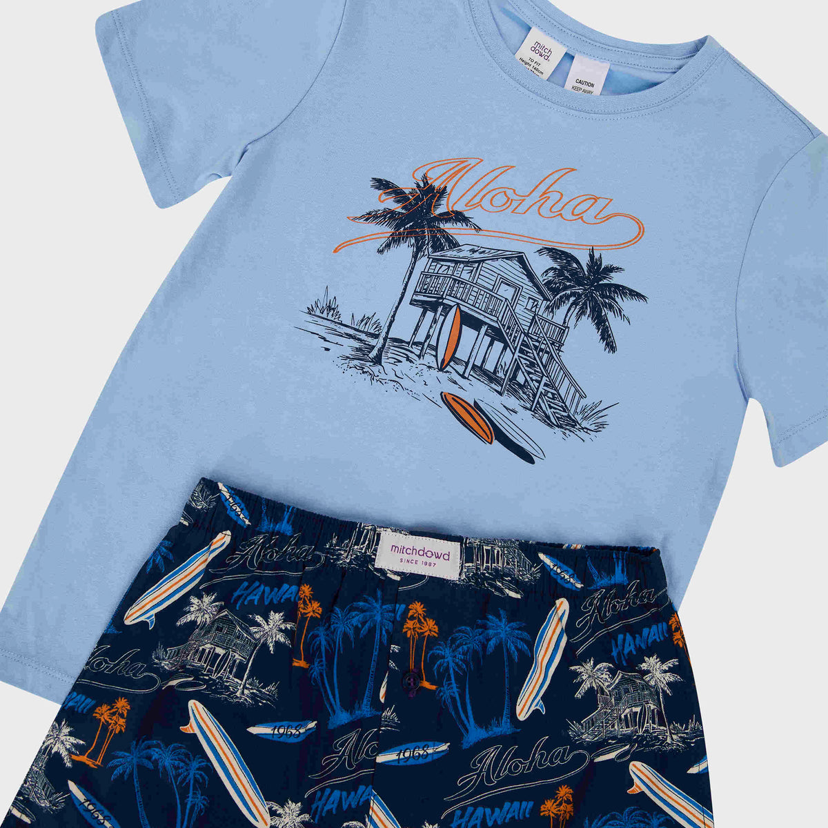 Mitchdowd Kids Surf 1968 Cotton Pyjama Set