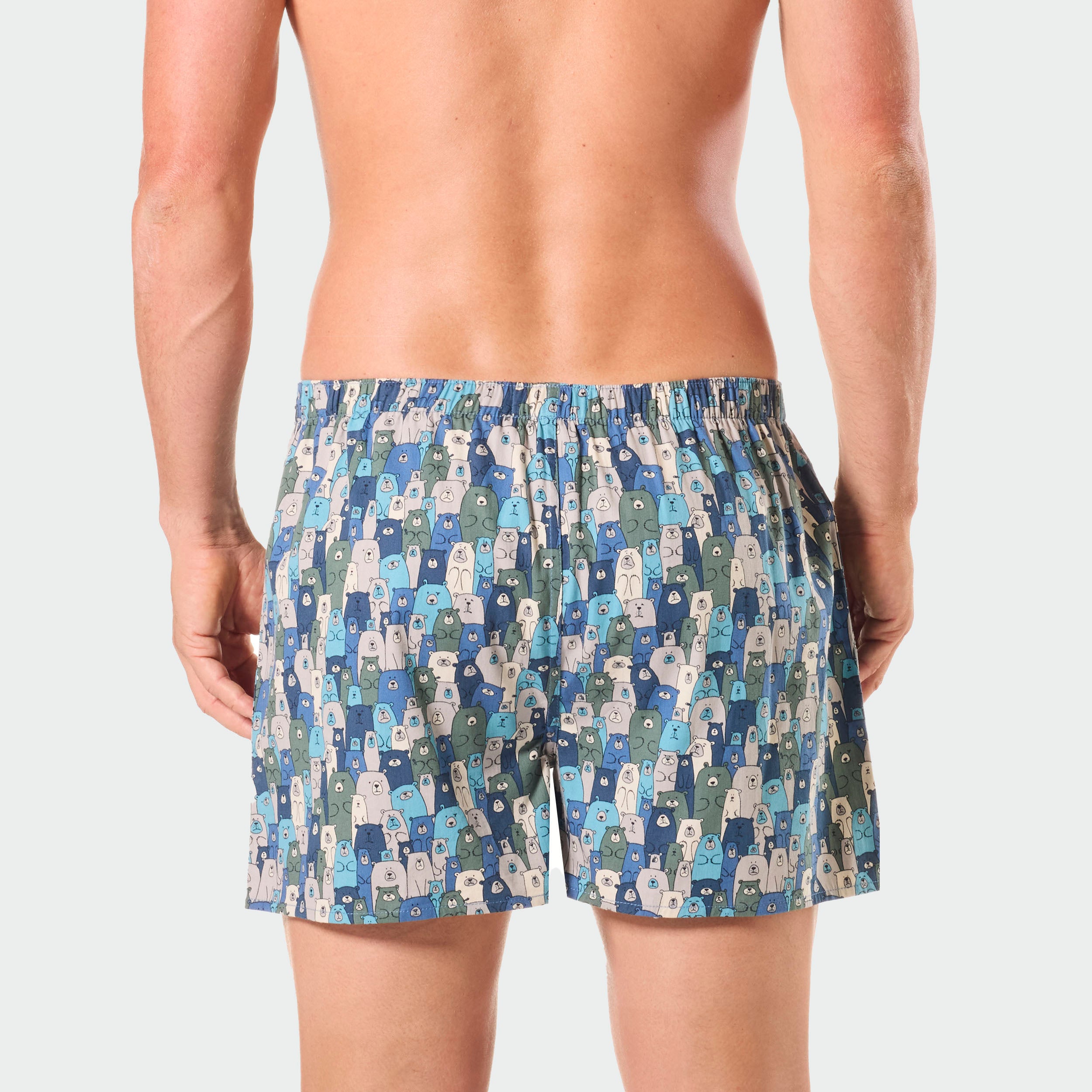 3Men's Bears Cotton Boxer Short 3 Pack - Denim - Image 3