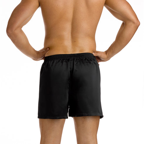 Men's Plain Luxury Satin Boxer Shorts - Black