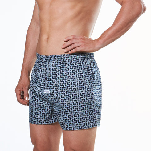 Men's Boxer Shorts - Samurai Geo Soft Wash Woven Boxer – Mitch Dowd