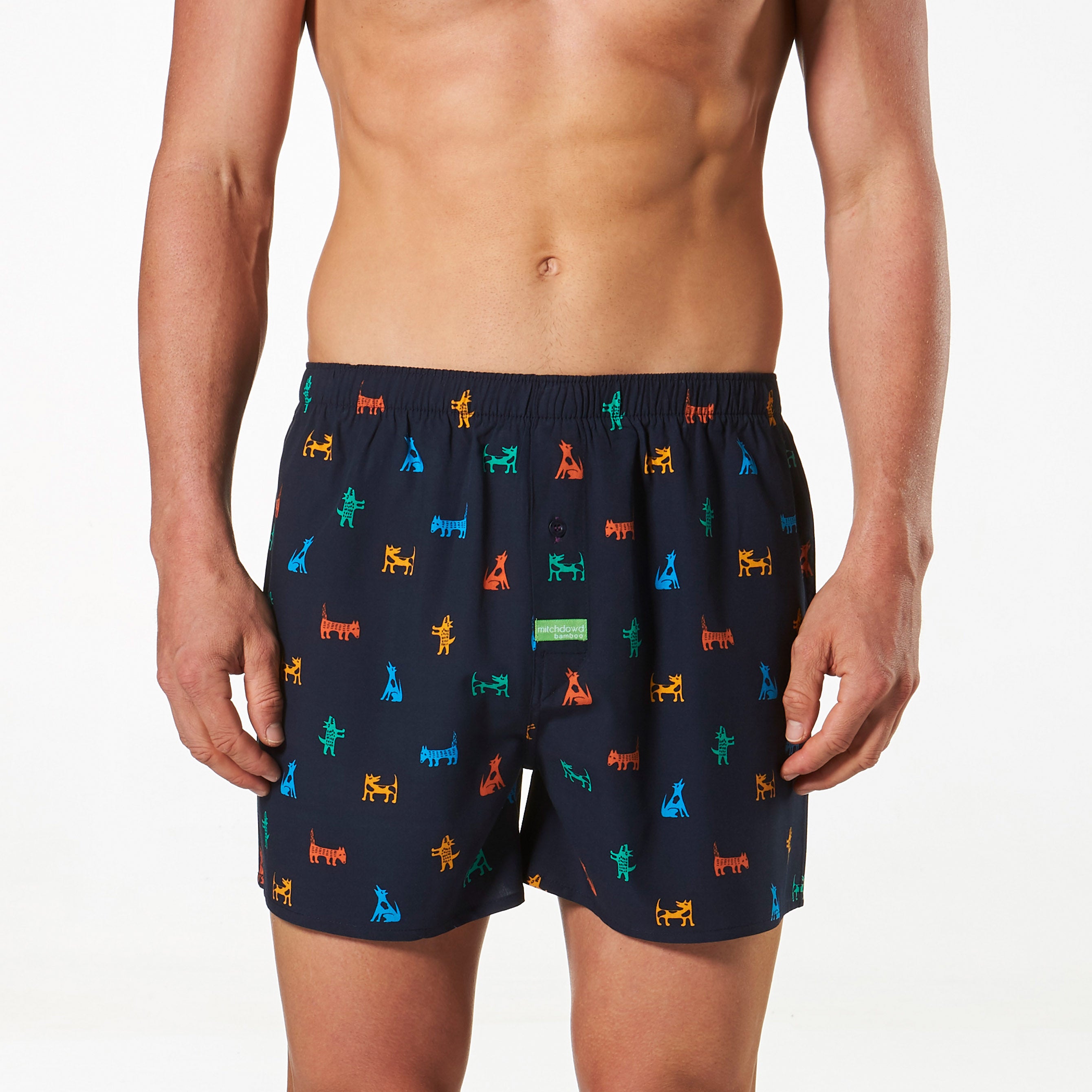 Men's Dog Gone Bad Bamboo Boxer Shorts - Navy - Image 1