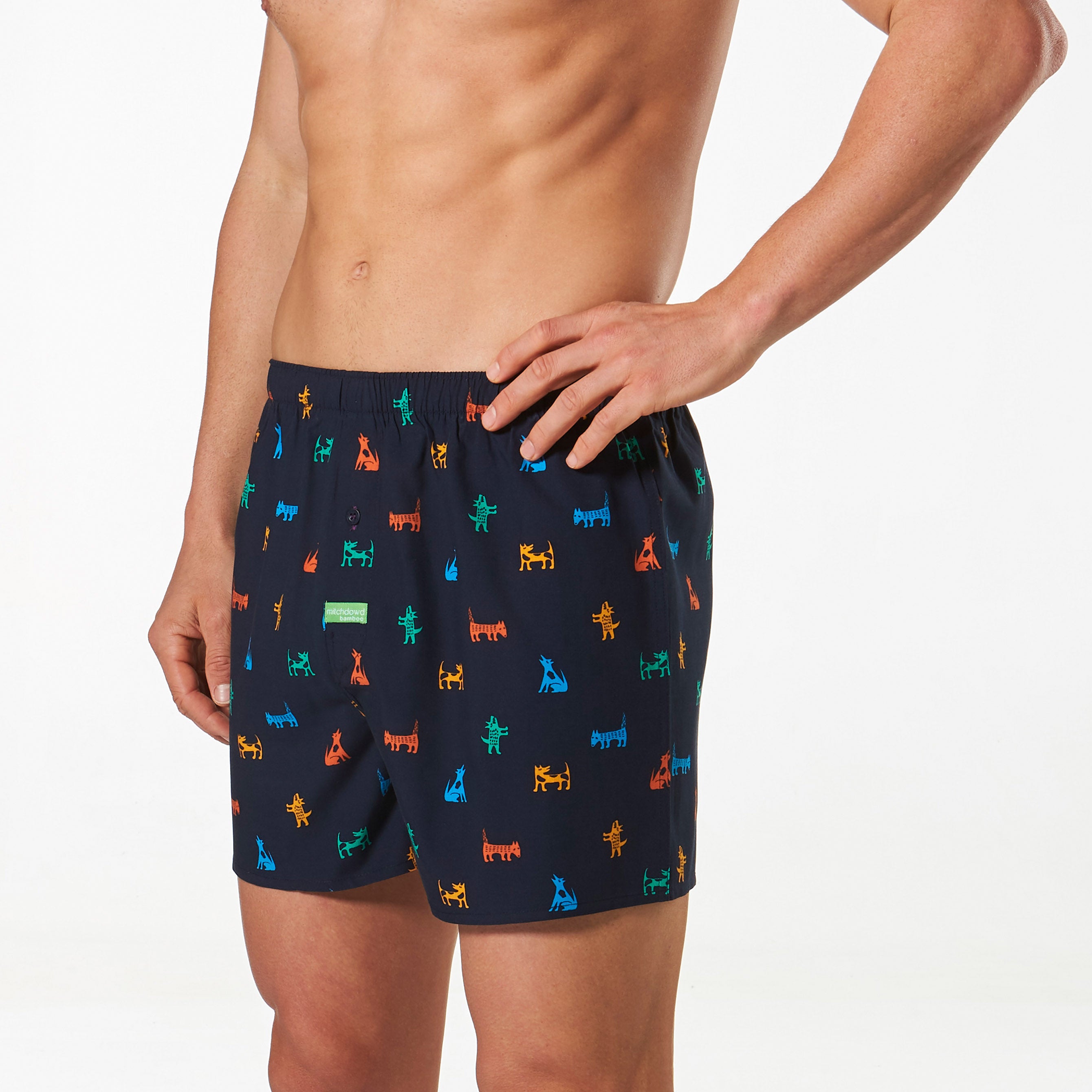 Men's Dog Gone Bad Bamboo Boxer Shorts - Navy - Image 2