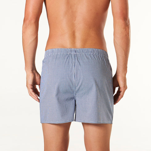 Men's Simple Gingham Yarn Dyed Boxer Shorts - Navy/White