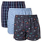 Men's Alexander Geo Cotton Boxer Shorts 3 Pack - Navy