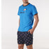 Men's Relax Cotton Printed Woven Short Pyjama Set - Blue