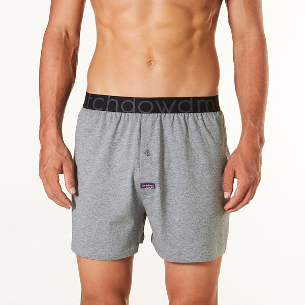 Men's Loose Fit Knit Boxer Shorts - Charcoal Marle