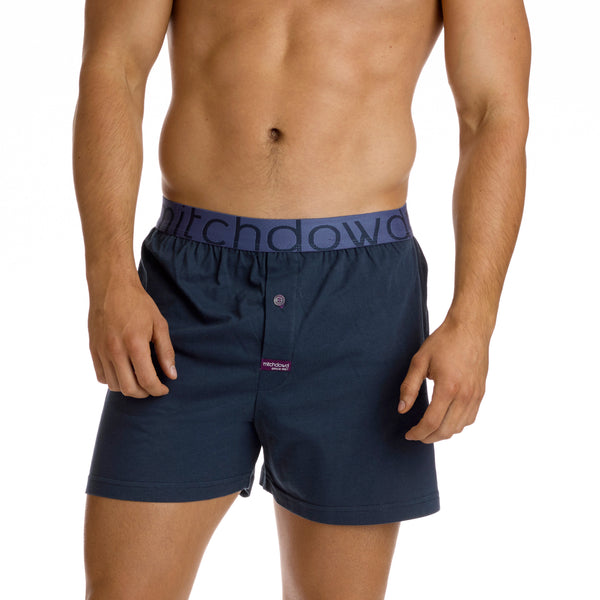 Men's Loose Fit Knit Boxer Shorts - Navy
