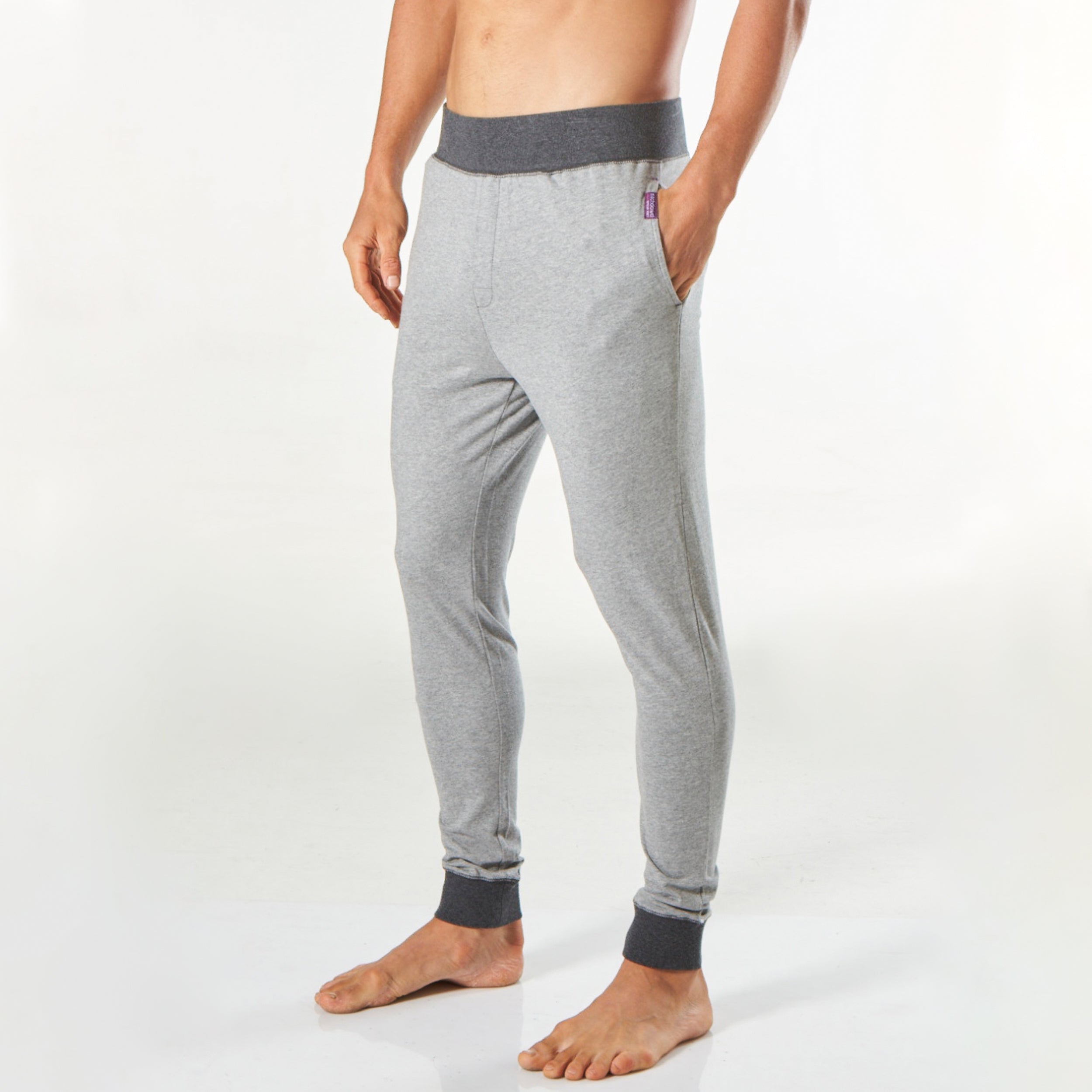 Men's Slim Leg Knit Sleep Pant - Grey Marle - Image 2