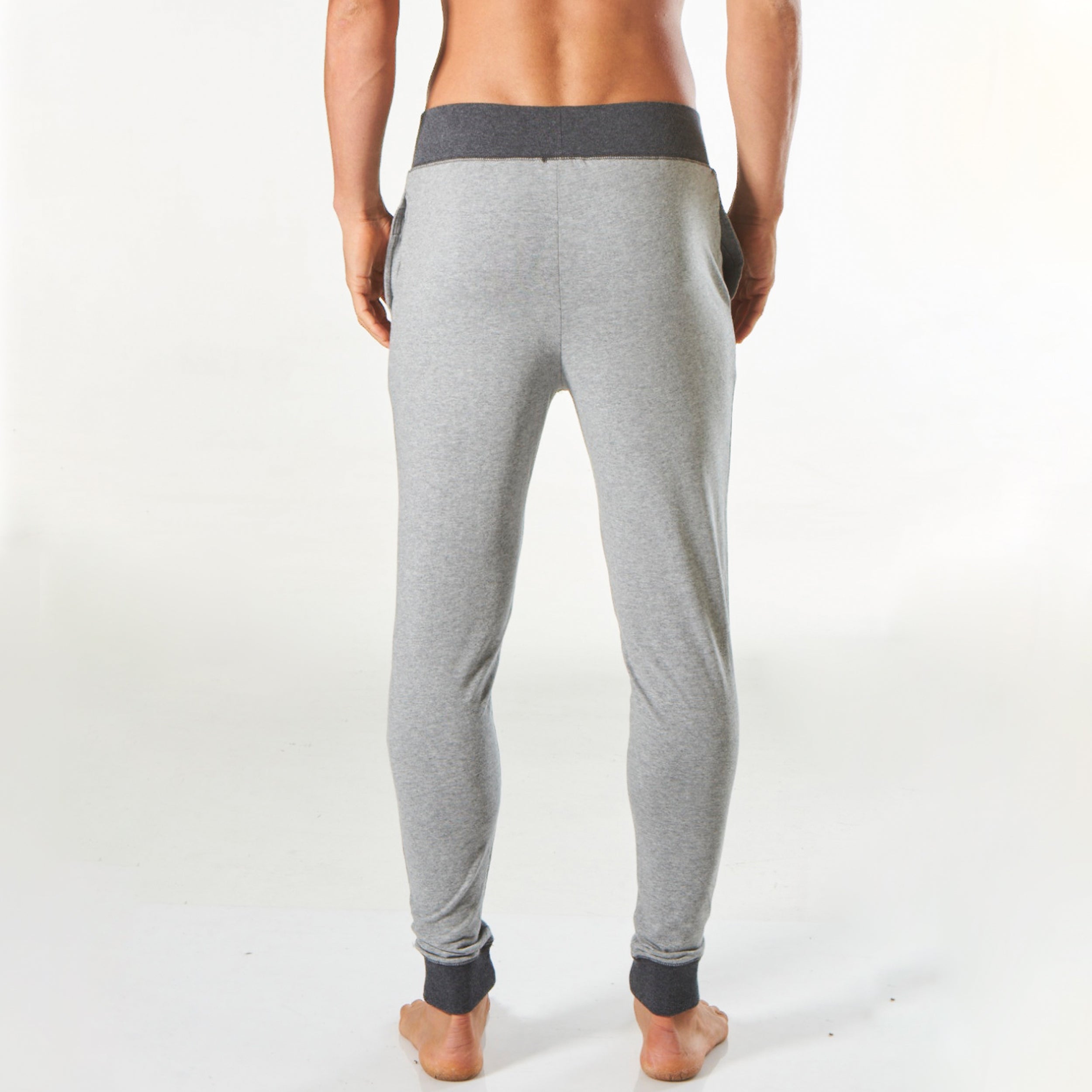 Men's Slim Leg Knit Sleep Pant - Grey Marle - Image 3