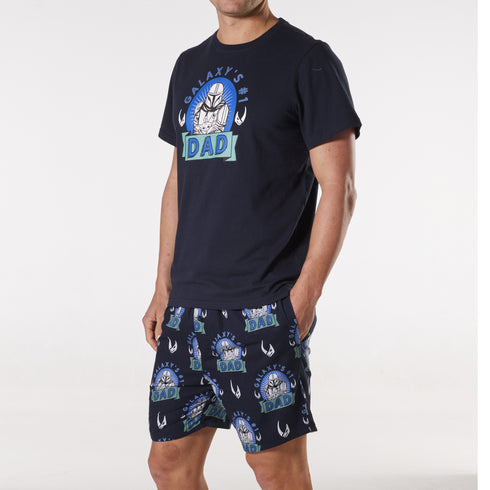 Men's Star Wars Galaxy's #1 Dad Cotton Pyjama Set - Navy