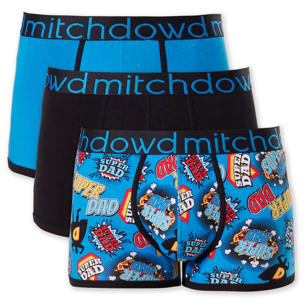 Men's Super Dad Cotton Printed Mid-Length Trunk 3 Pack