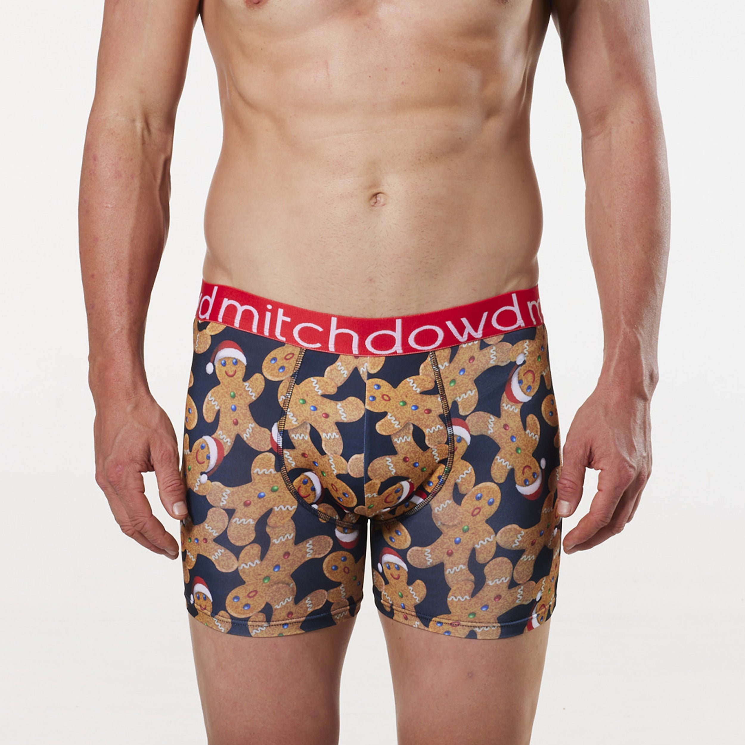 Men's Christmas Jolly Gingerbread Man Active Room To Move Trunk - Navy - Image 1