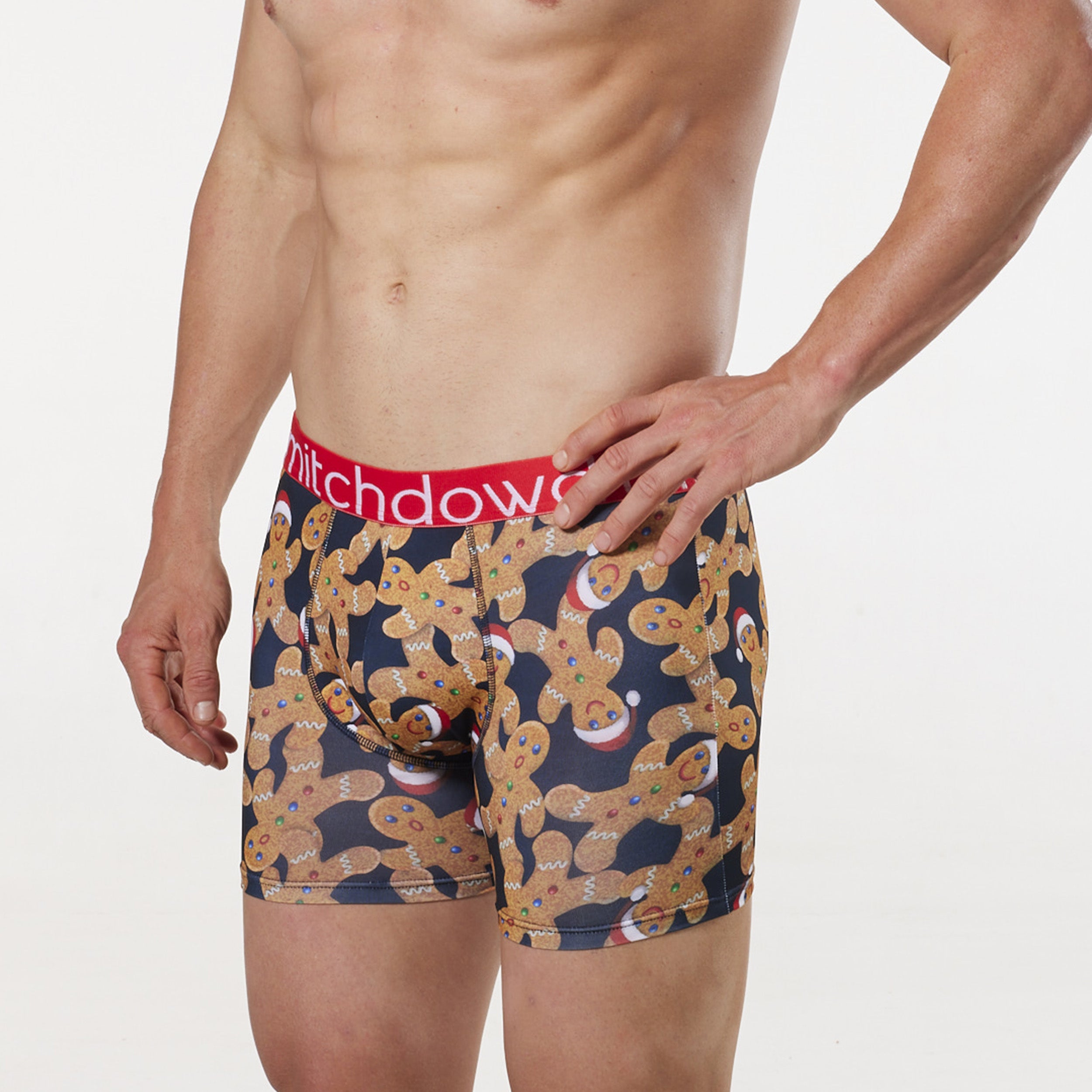Men's Christmas Jolly Gingerbread Man Active Room To Move Trunk - Navy - Image 2