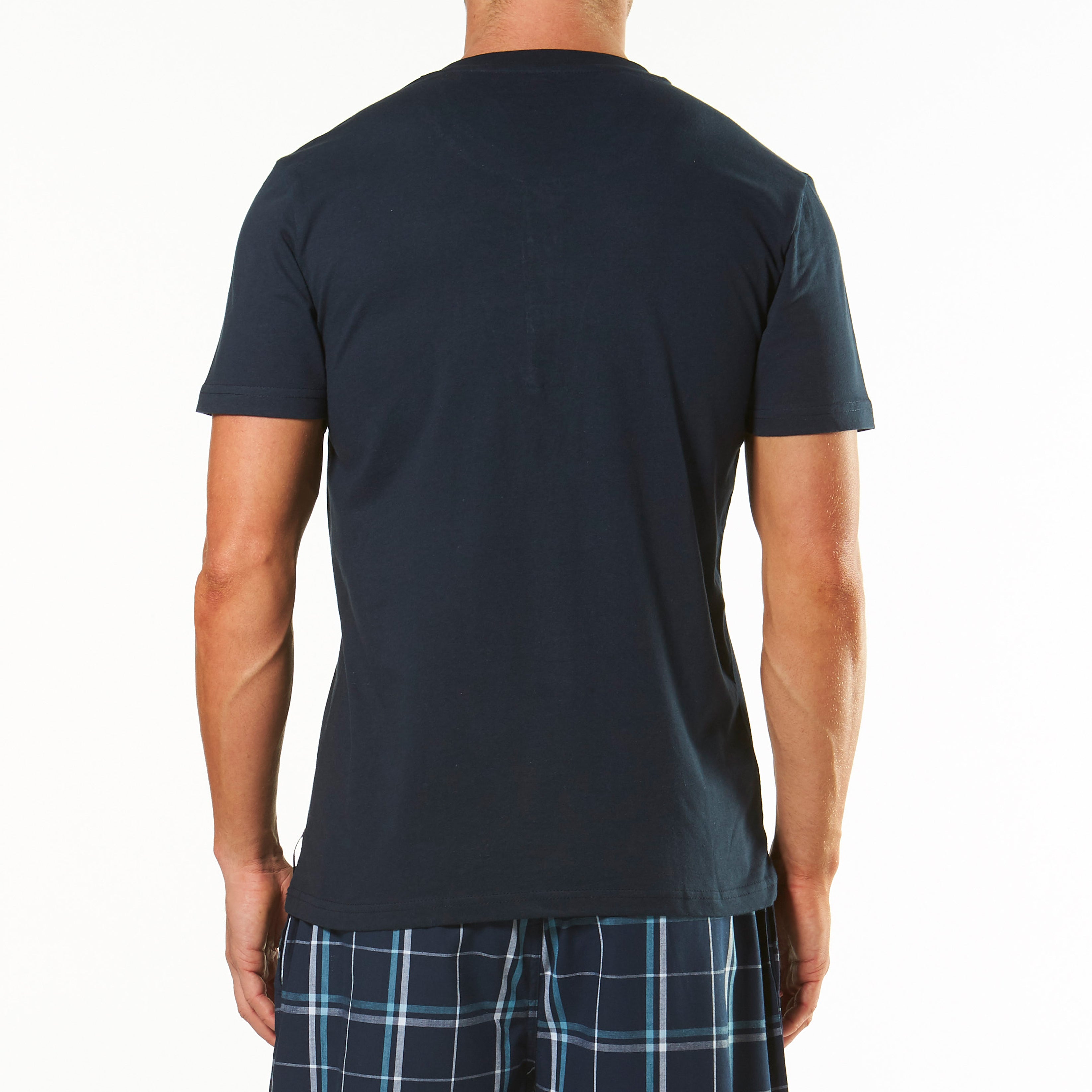 Men's Short Sleeve Henley Tee - Navy - Image 3