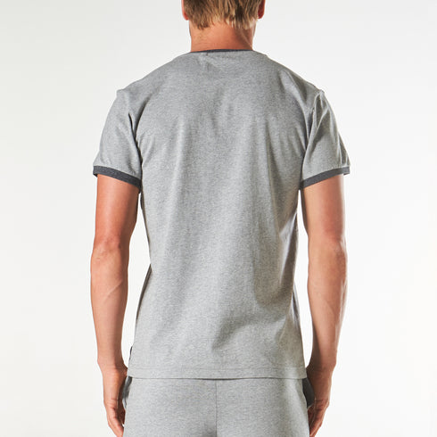 Men's Short Sleeve Contrast Sleep Tee - Grey Marle
