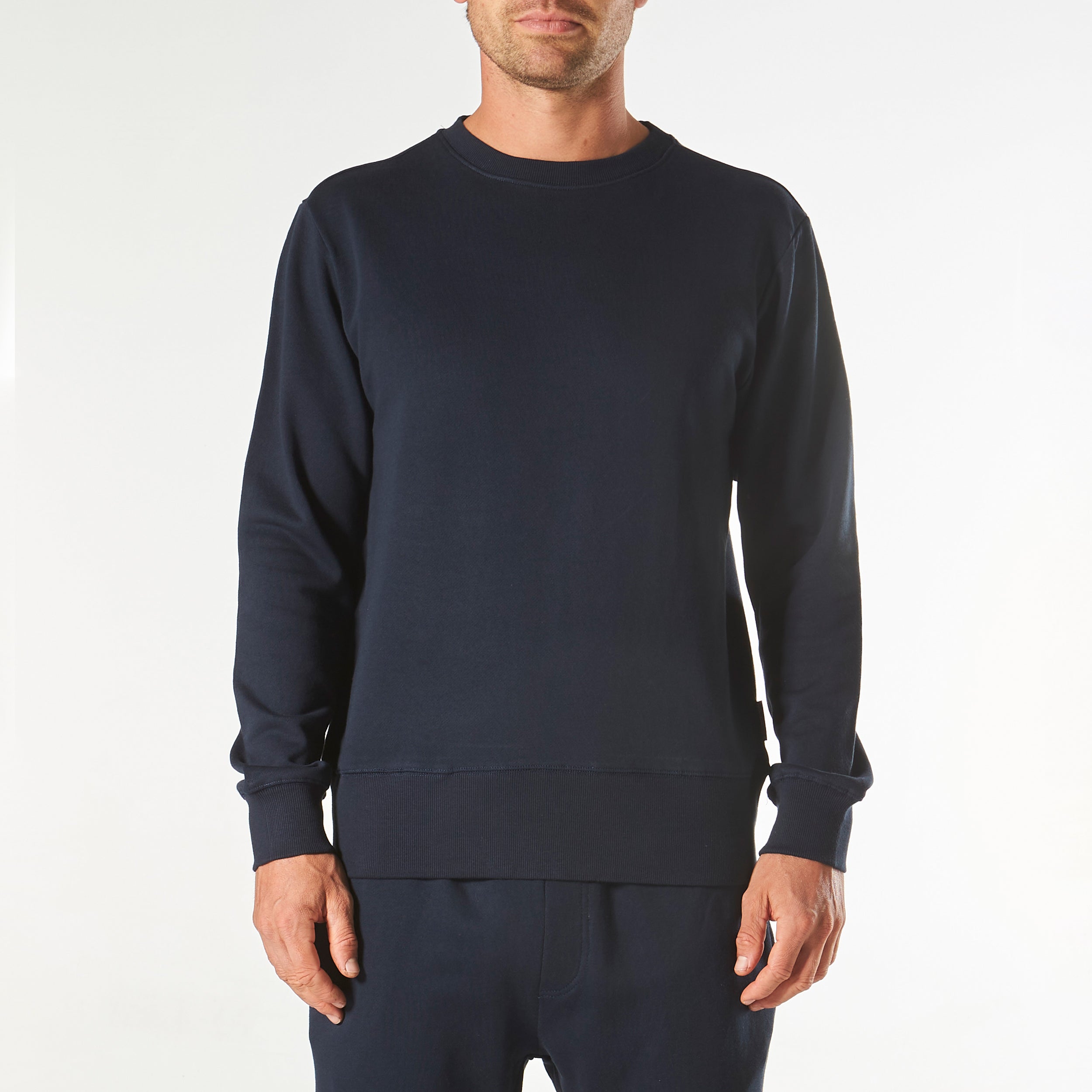 Men's Long Sleeve Crew Neck Lounge Sweat - Navy - Image 1