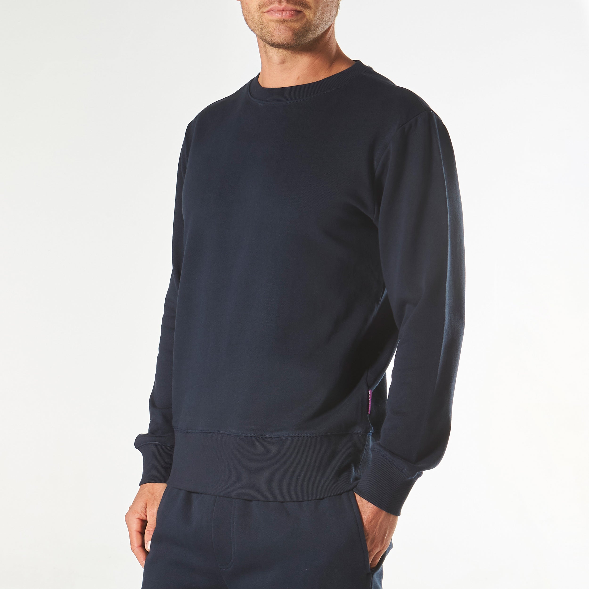 Men's Long Sleeve Crew Neck Lounge Sweat - Navy - Image 2