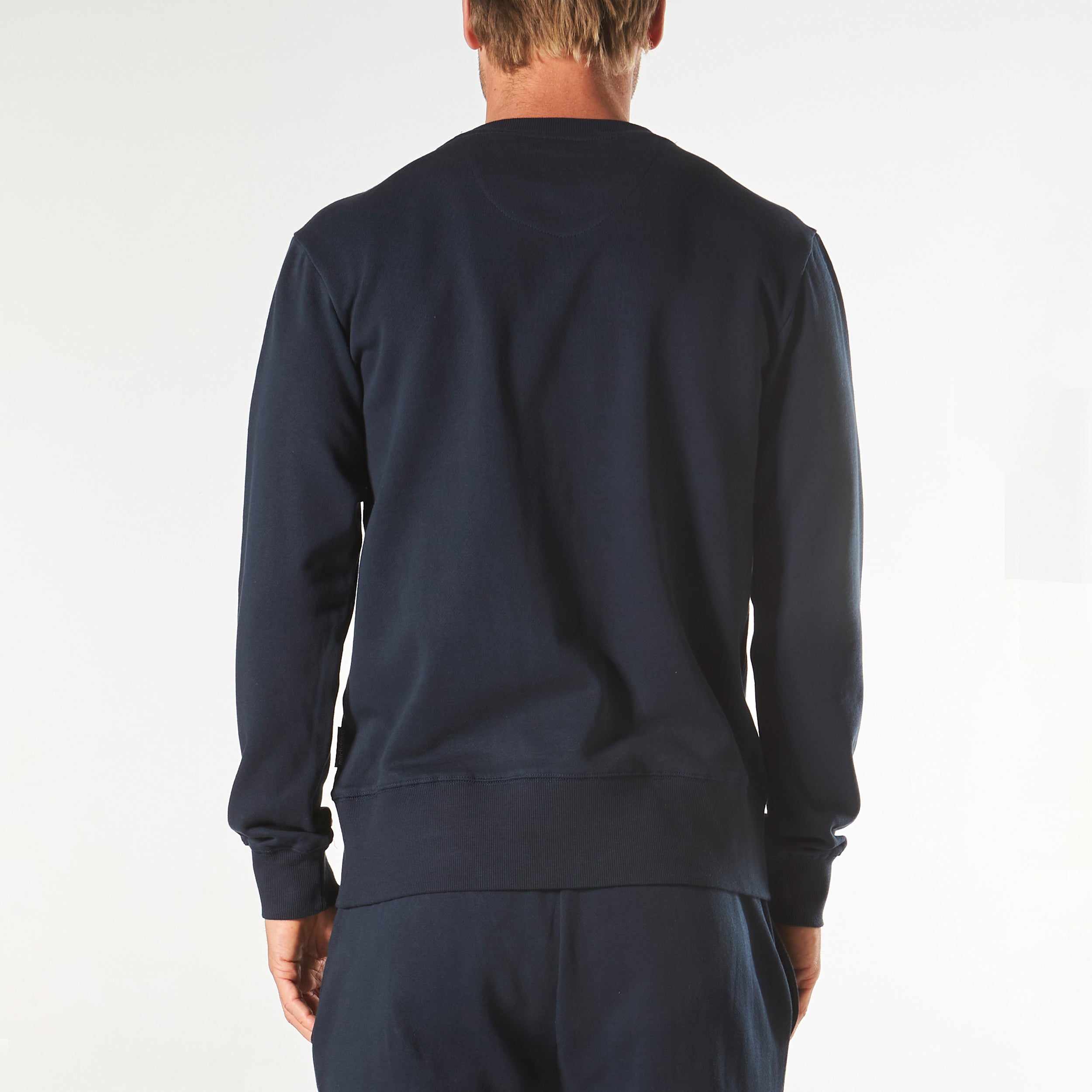 Men's Long Sleeve Crew Neck Lounge Sweat - Navy - Image 3